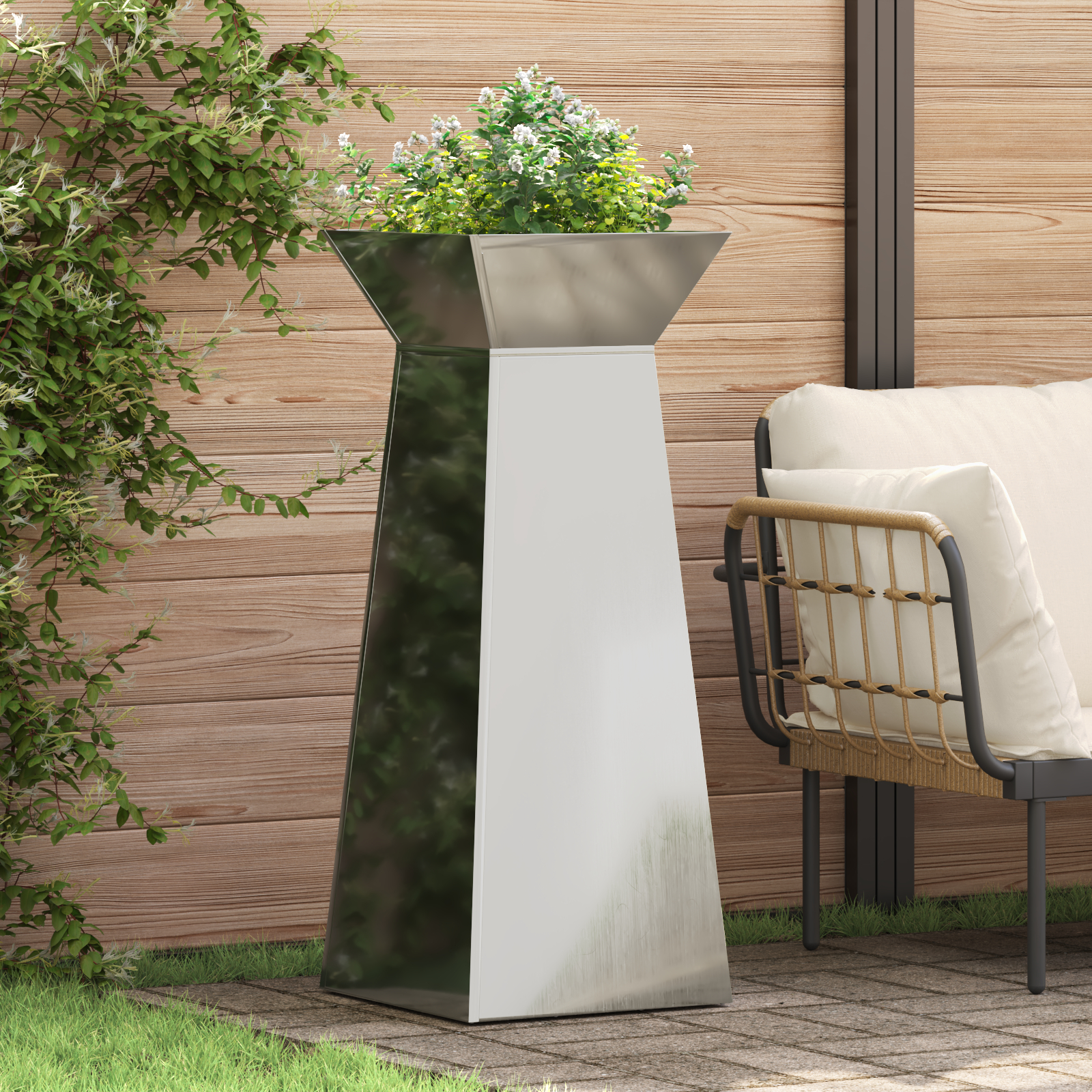 vidaXL Pflanzenständer Verzinkter Stahl 40 x 40 x 101 cm Langlebig