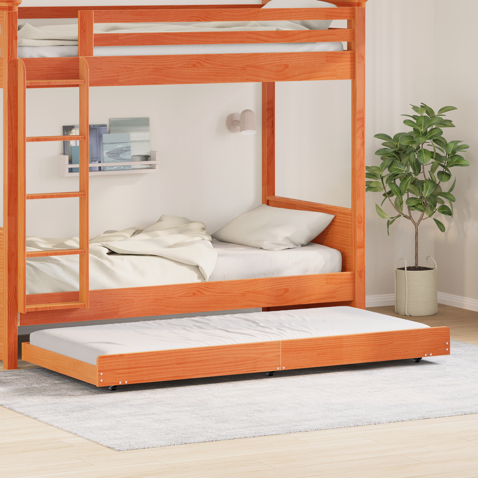vidaXL Bettgestell Wachsbraun Holz 75 x 190 cm Langlebig Bettgestell