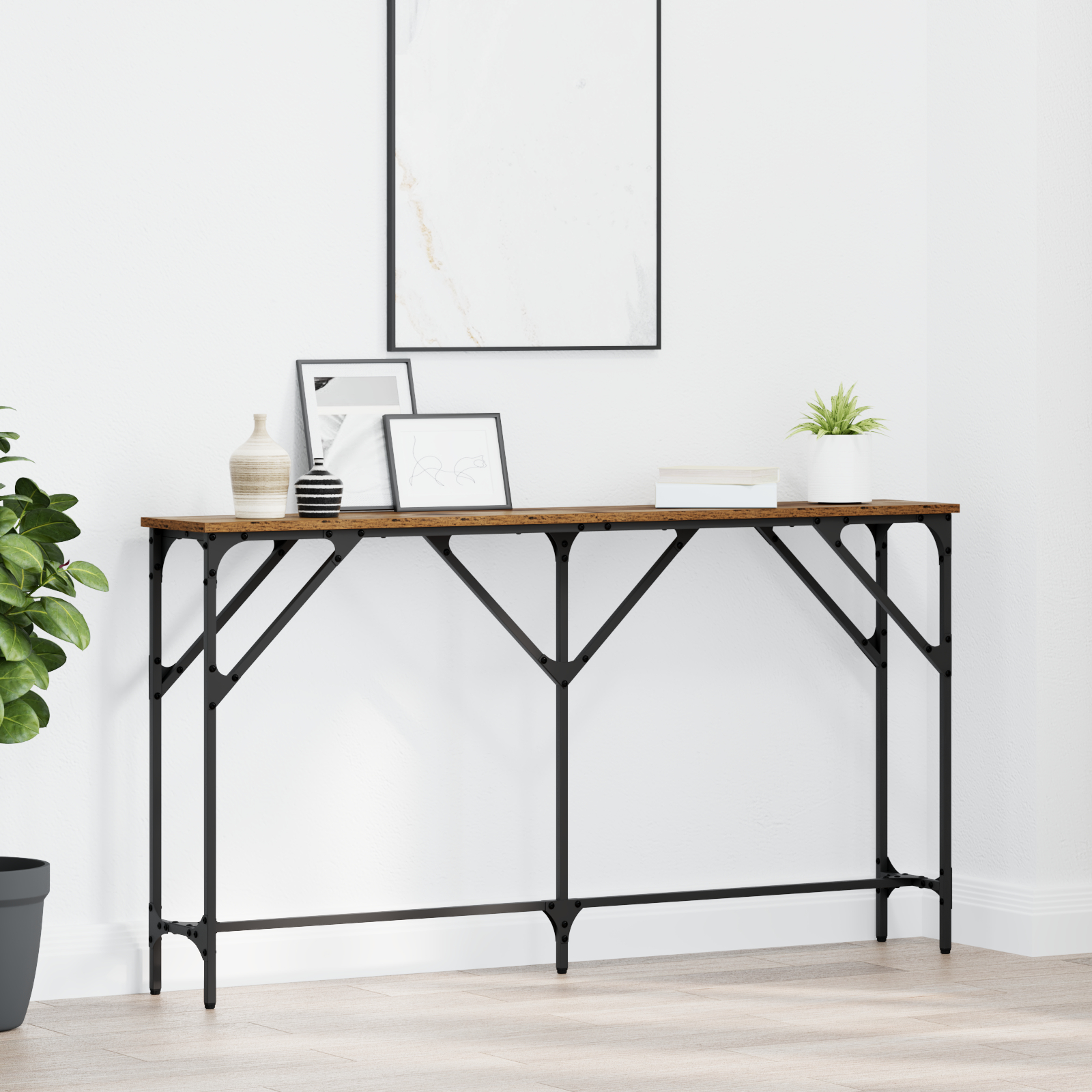 vidaXL Console Tafel Oude Hout 140x23x75 cm Geengineerd Hout