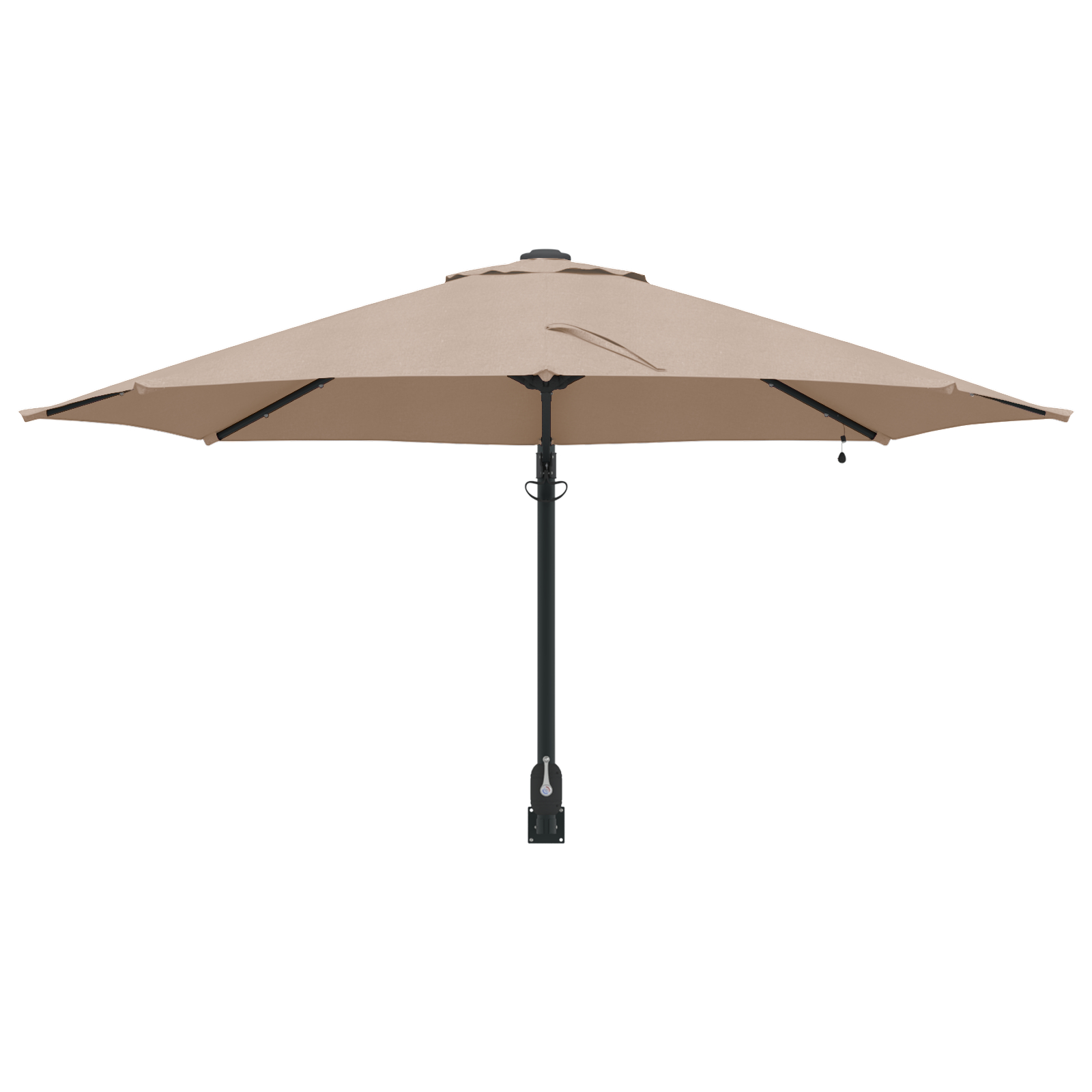 vidaXL Wandparasol met LEDs Taupe 248 cm - Afbeelding 5