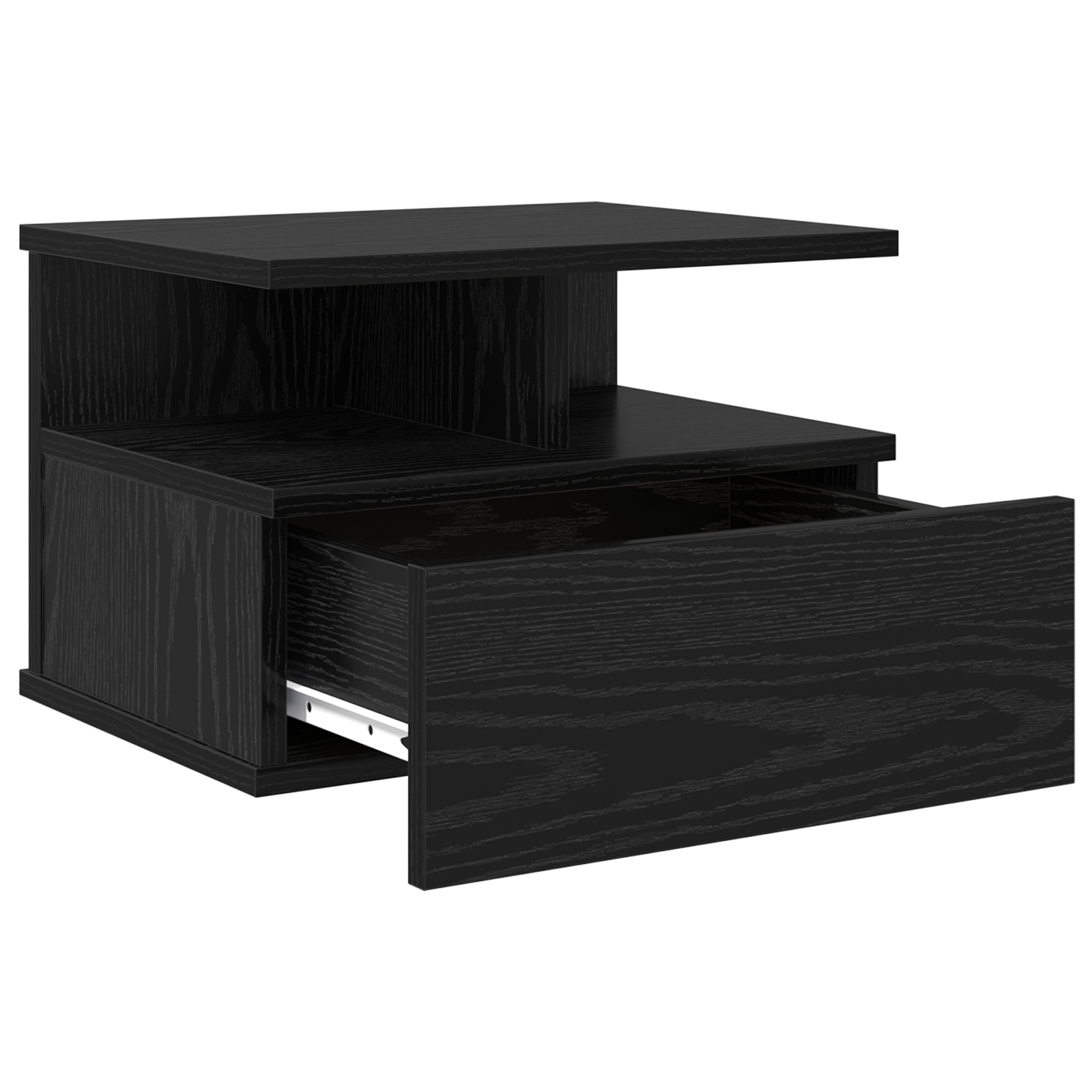 vidaXL Vervelende Nachtkasten 2 stuks Zwart Eiken 40x31x27 cm Engineered Wood - Afbeelding 6