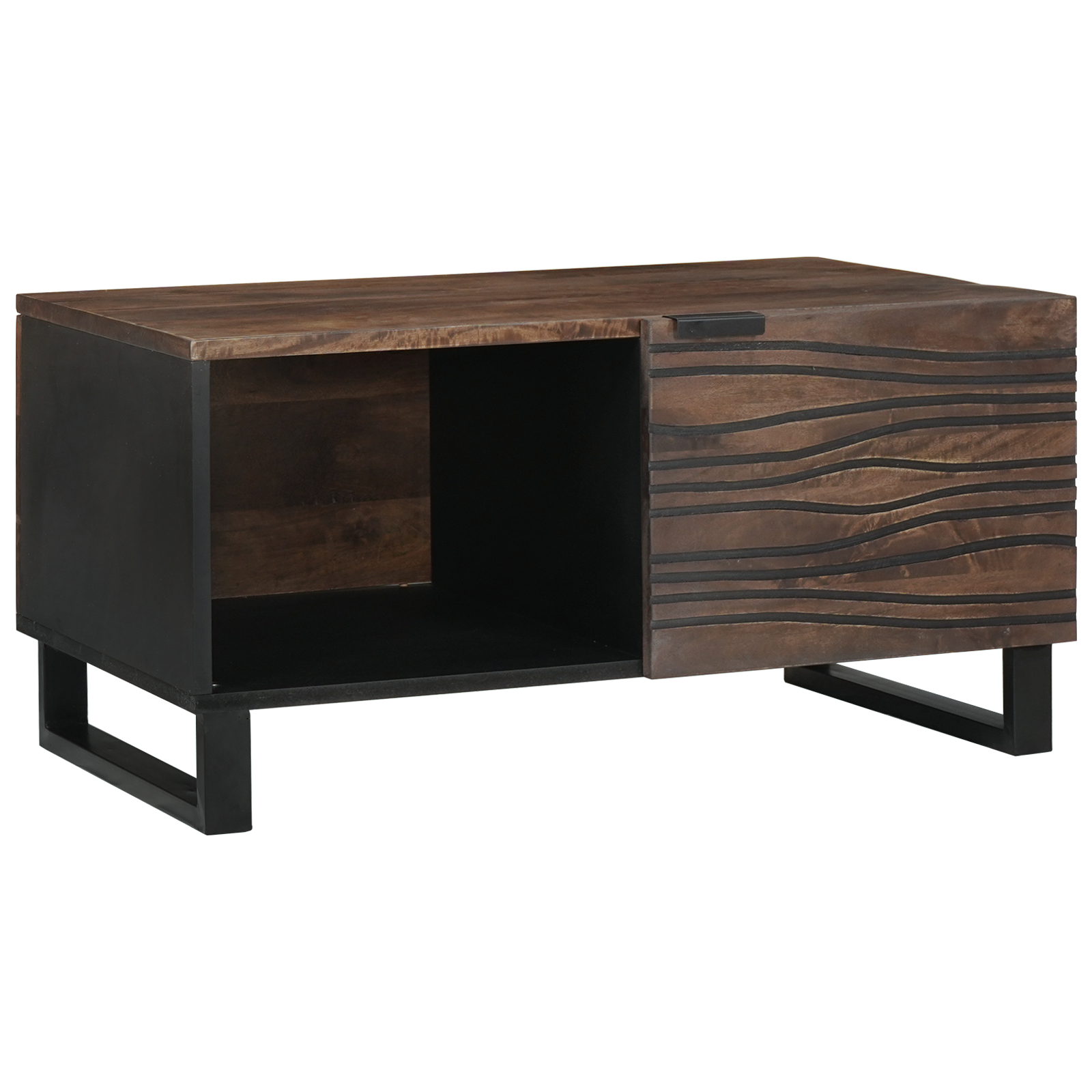 Couchtisch 80x50x40 cm Massivholz Mango & Holzwerkstoff