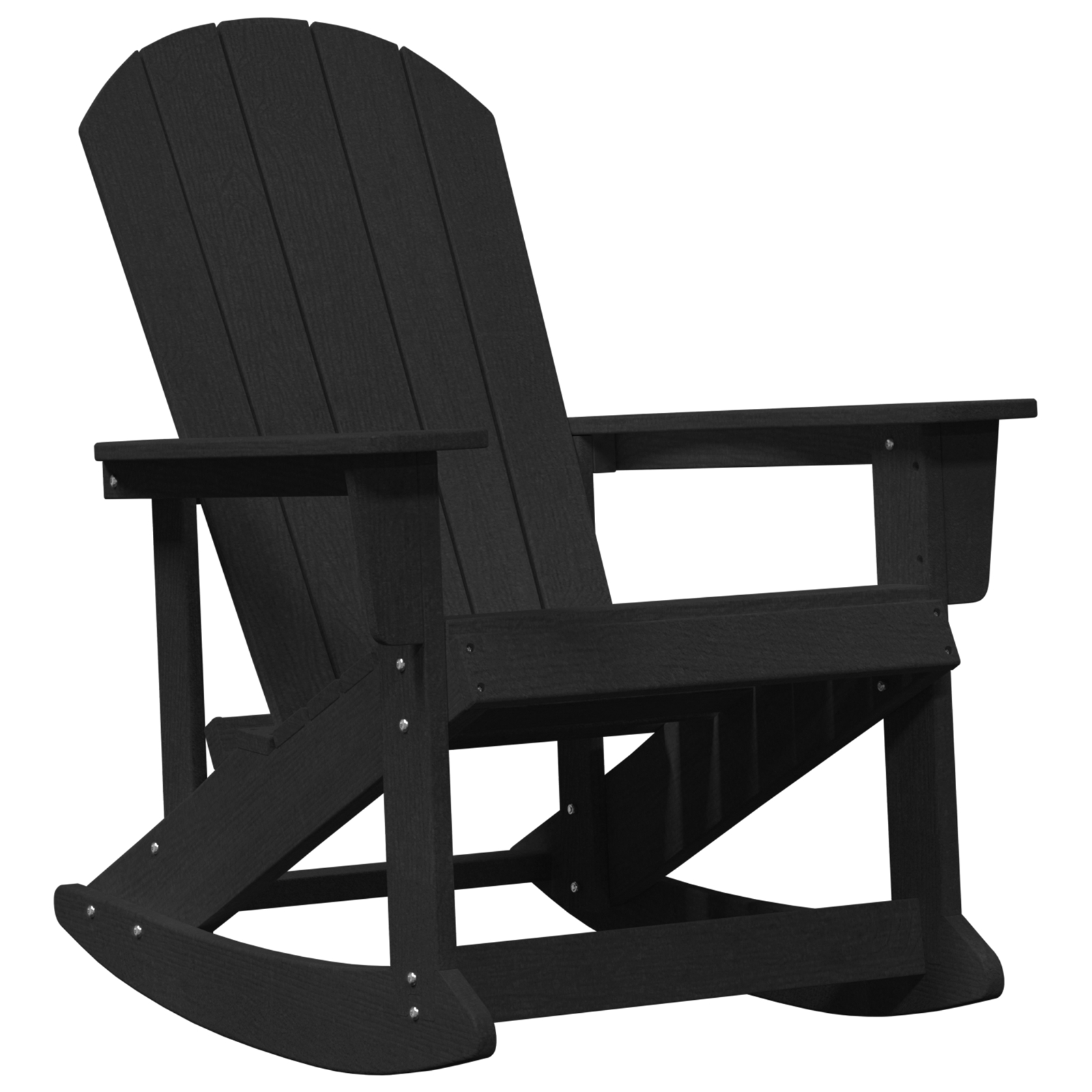 Thumbnail - vidaXL Adirondack Schaukelstuhl Schwarz 73.5x92x90 cm HDPE