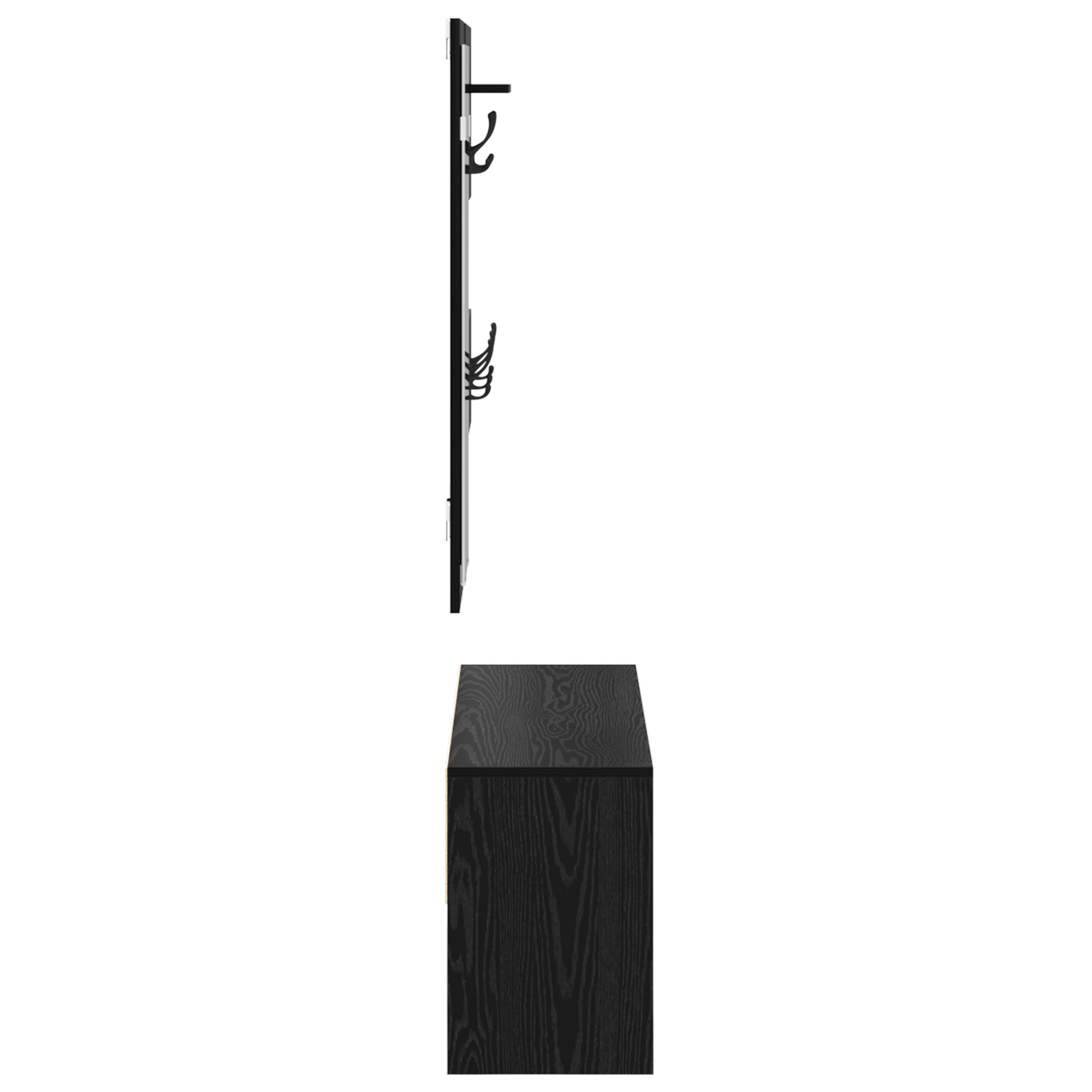 Set de mobilier pentru hol în 4 piese Lemn negru din lemn laminat [11]