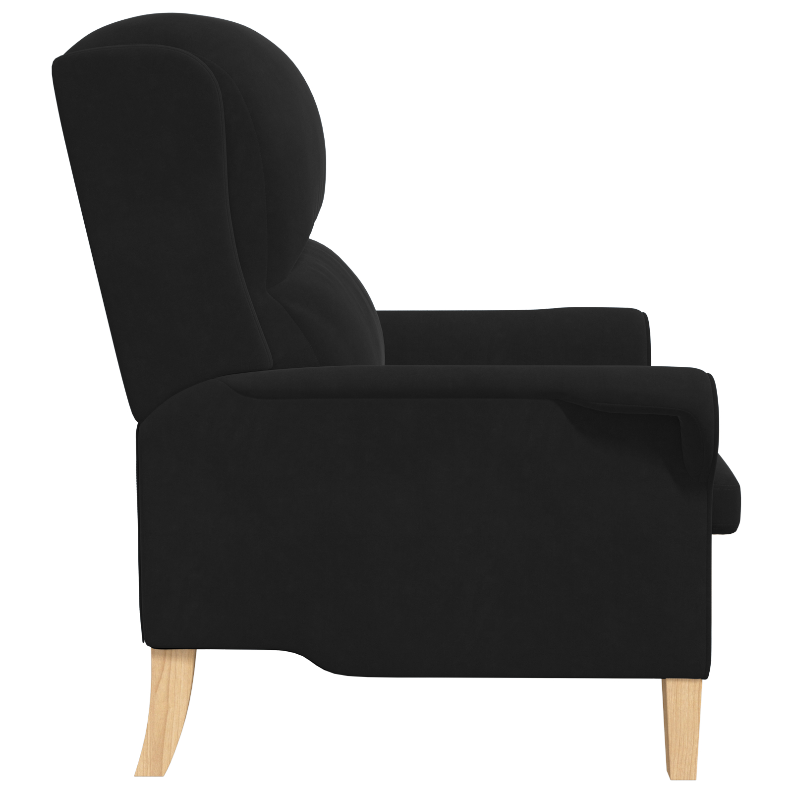 vidaXL Črn naslanjač Črna Tkanina, Les Standard Ergonomski - Image 6