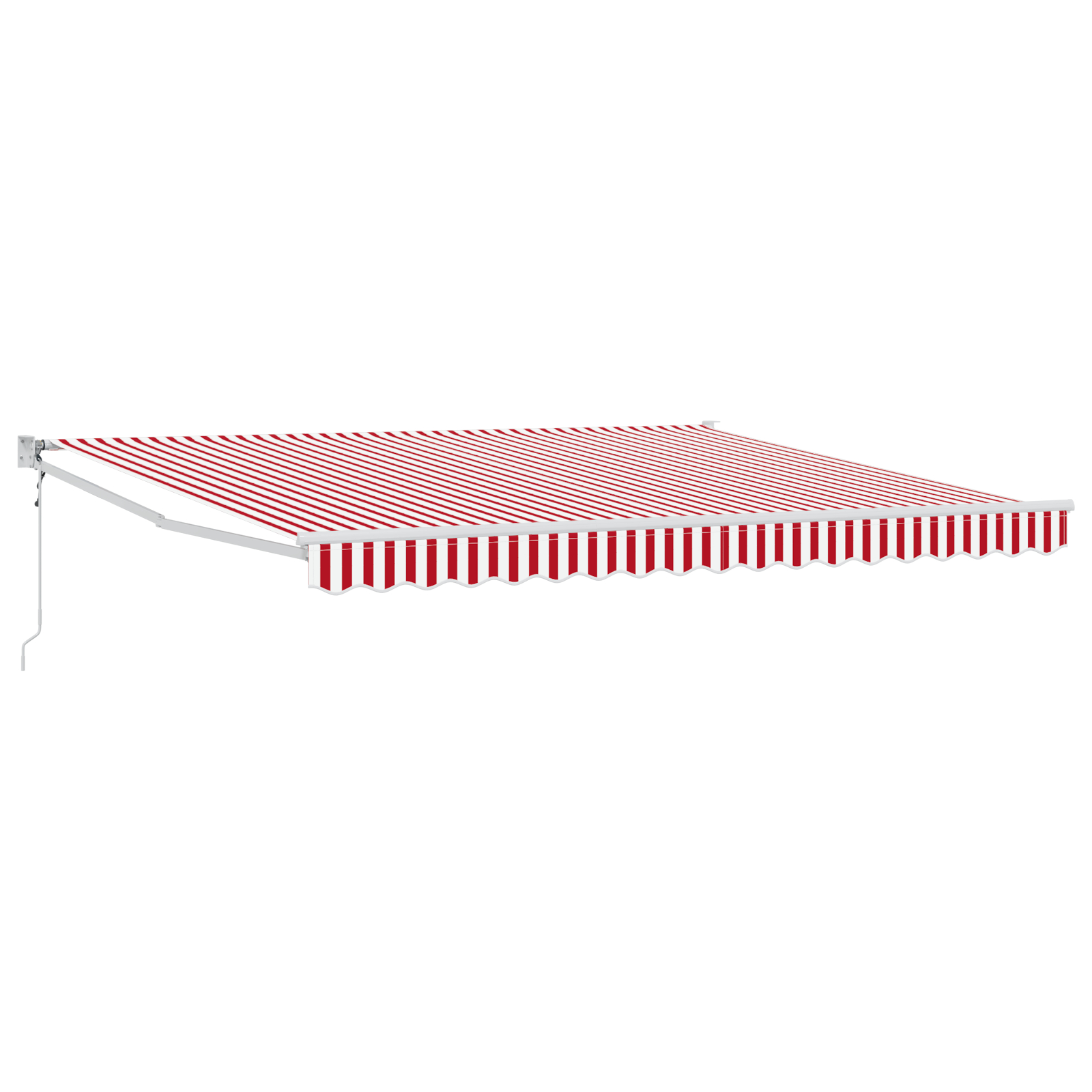 vidaXL Marchiză retractabilă automată cu dungi roșii și albe 400x300 cm