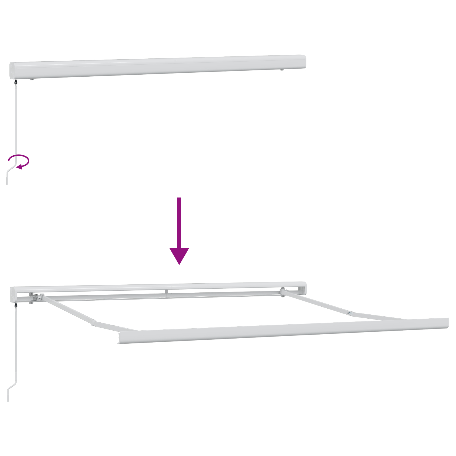 vidaXL Ročna Retraktibilna Tenda Bela 300x250 cm, vidaXL Nadomestno Platno za Tendo 3x2,5 m Bela - Image 10
