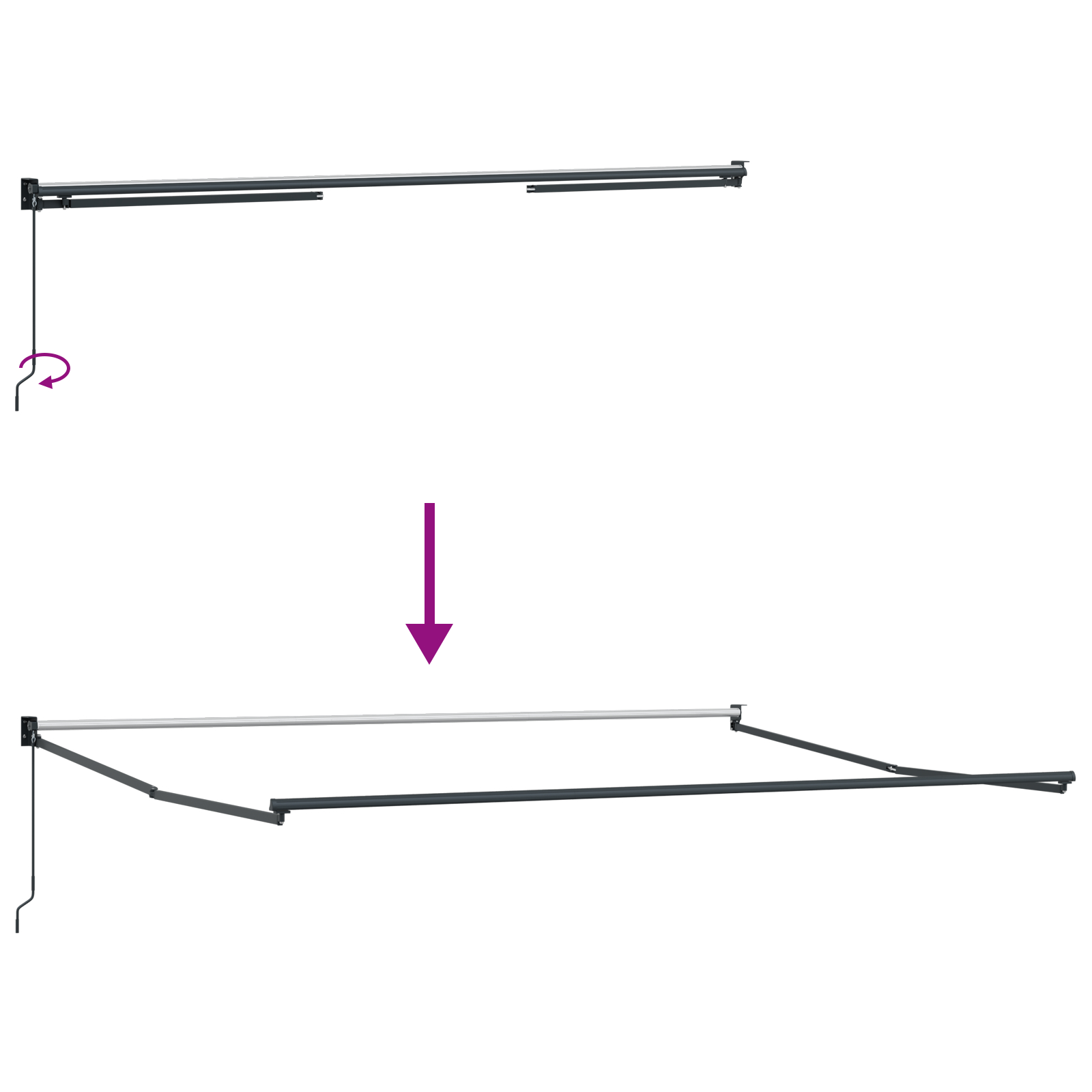 vidaXL ročna zložljiva tenda rumena in oranžna 450x300 cm - Image 10