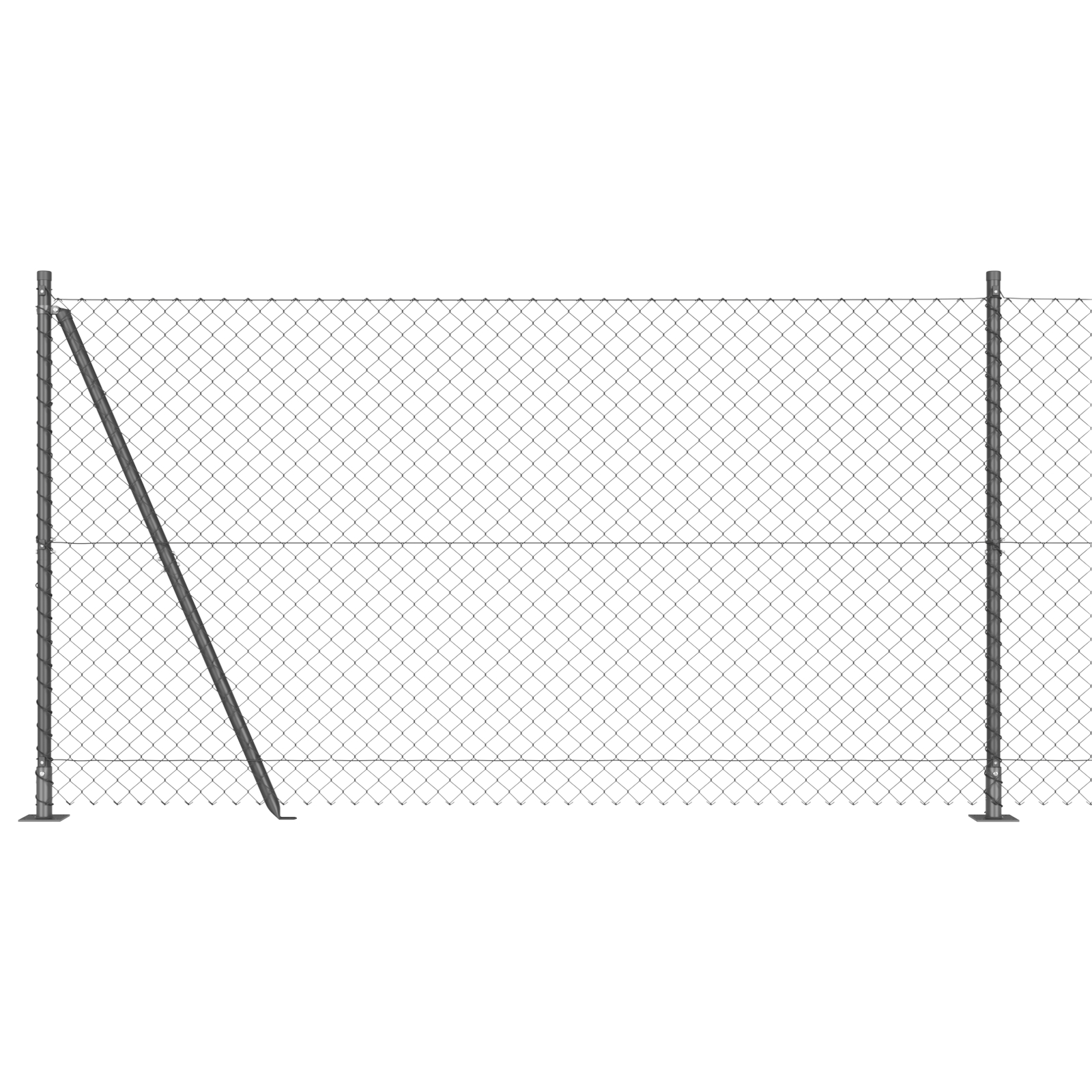 vidaXL Gard din plasă de lanț  cu 7 stâlpi flansați 1.2x10 m Oțel galvanizat