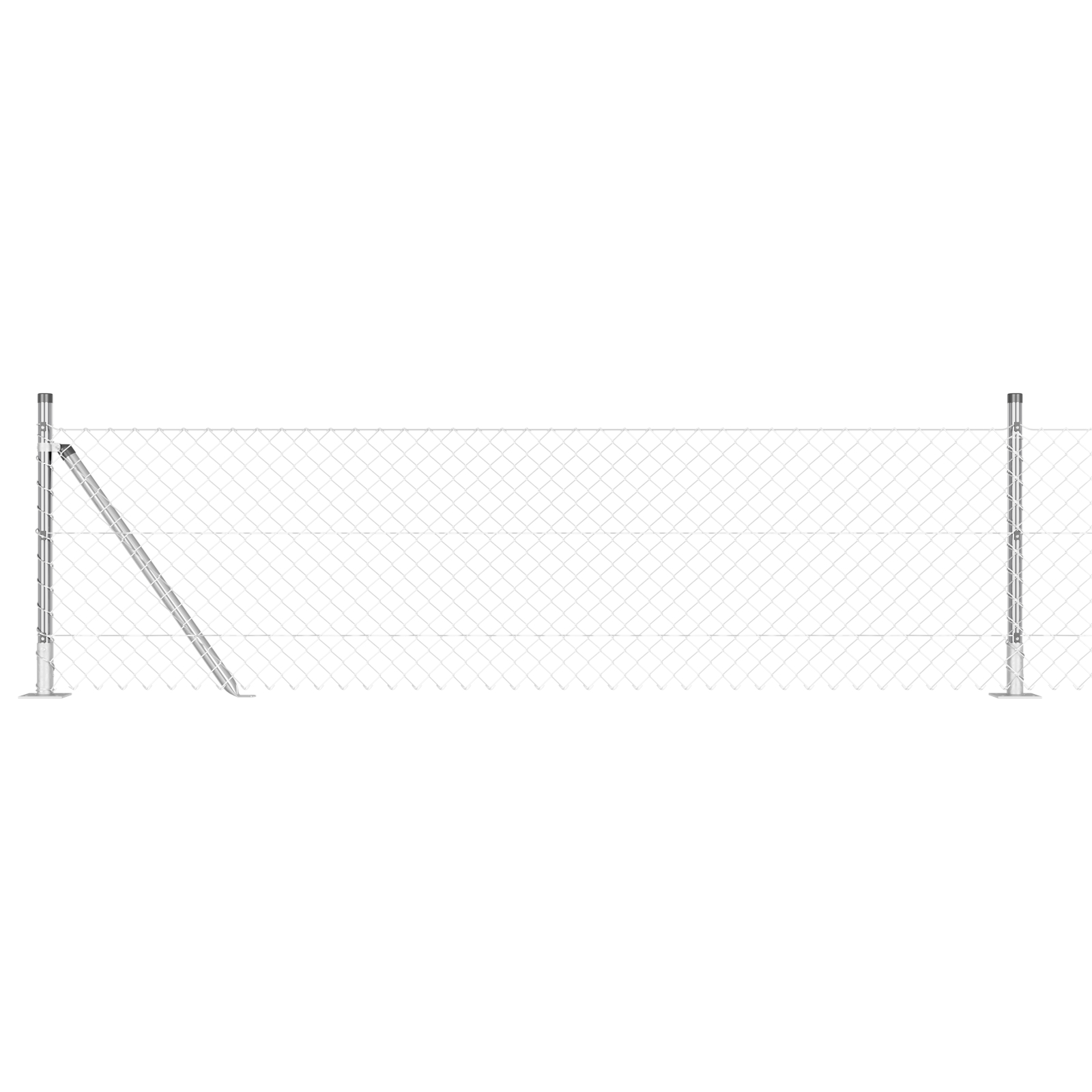 vidaXL Împrejmuire cu Lanț cu 7 Posturi Flansate 0.4x10 m Oțel Galvanizat