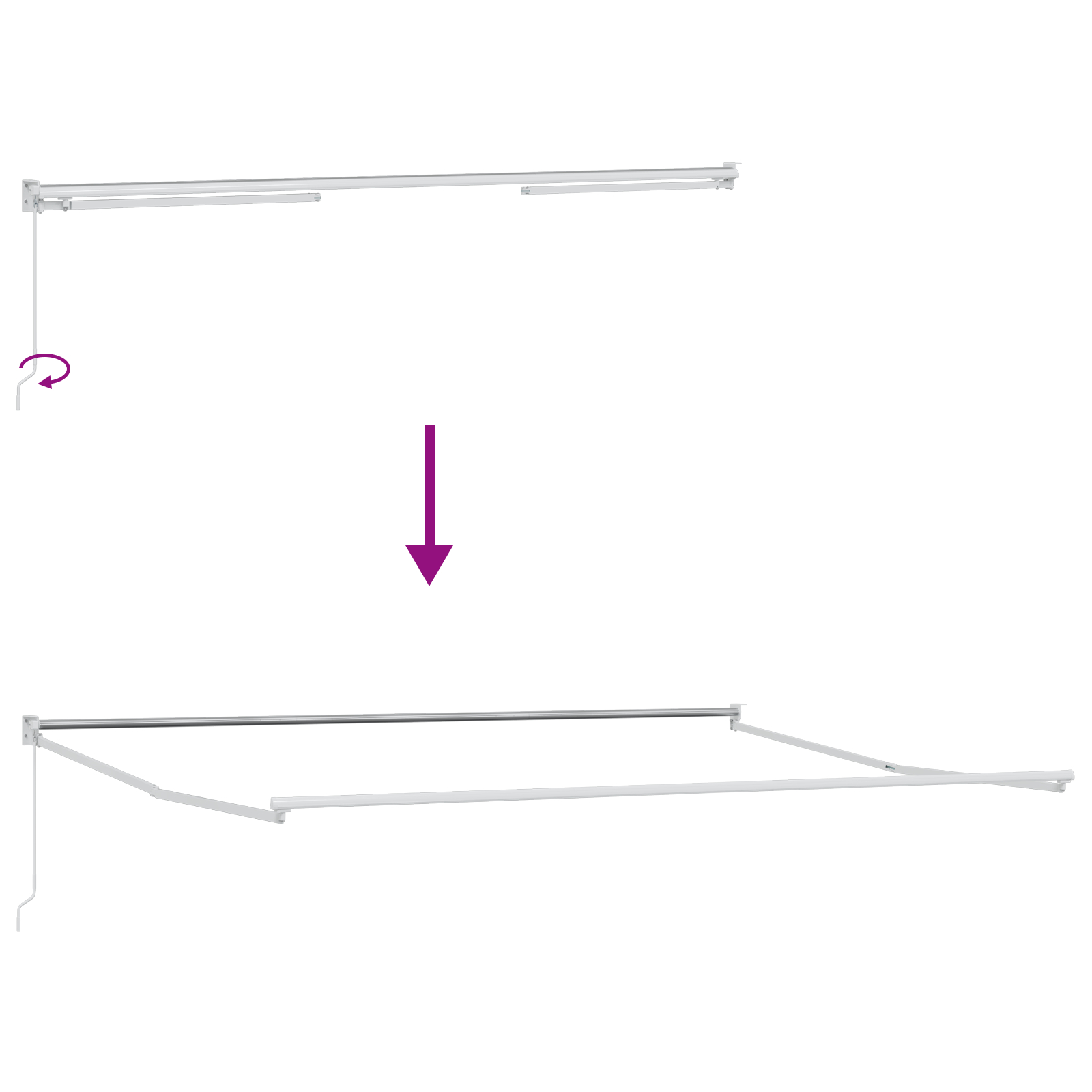 vidaXL ročno retraktibilna tenda Rdeča in bela črtasta 450x300 cm - Image 10