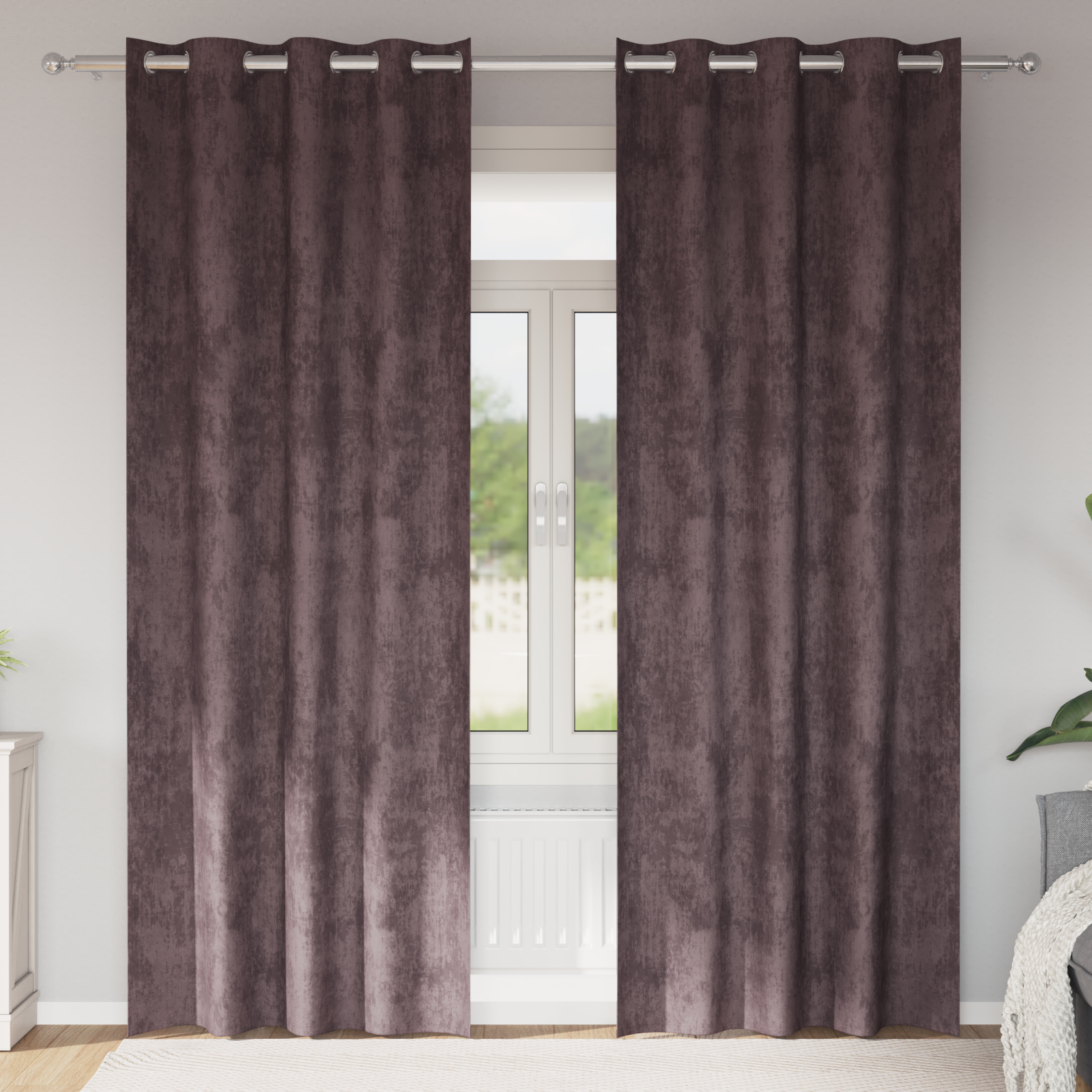 Zavjese od baršuna 2 kom s okovima Smeđa 225x140 cm