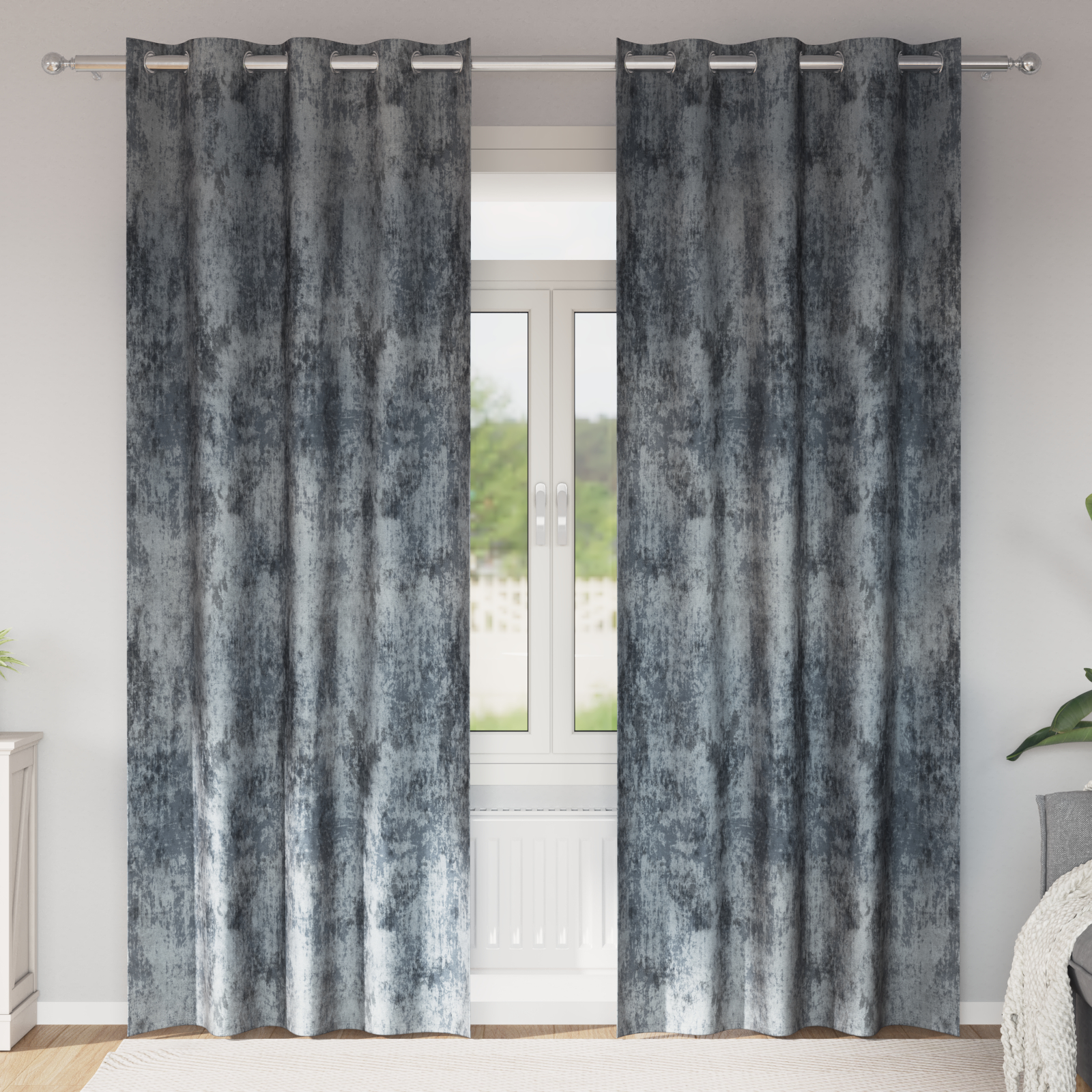 baršunaste zavjese 2 kom s očima srebrne sive 260x140 cm