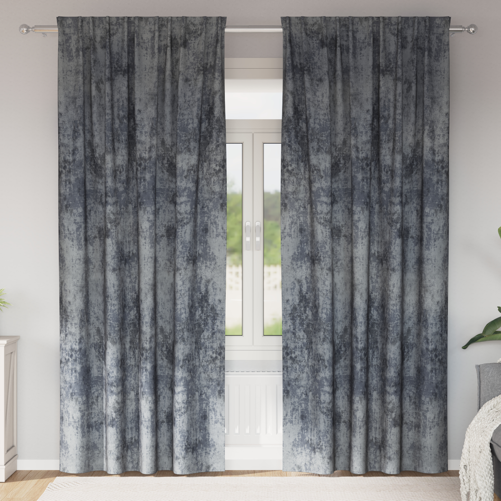 baršunaste zavjese 2 kom s okovima Siva 260x140 cm