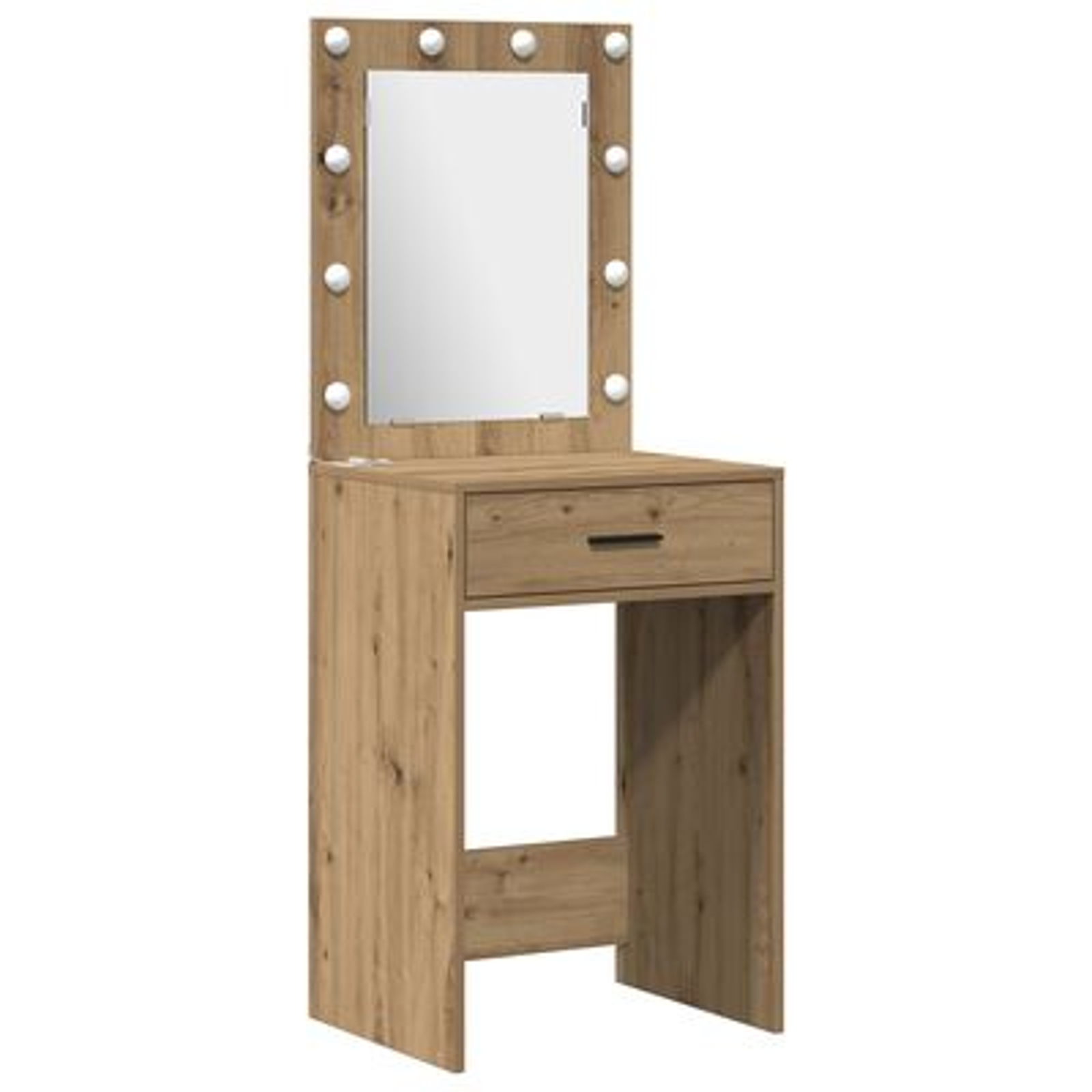 2 Piece Dressing Table Set with LED Artisan Oak Engineered Wood - Image 6