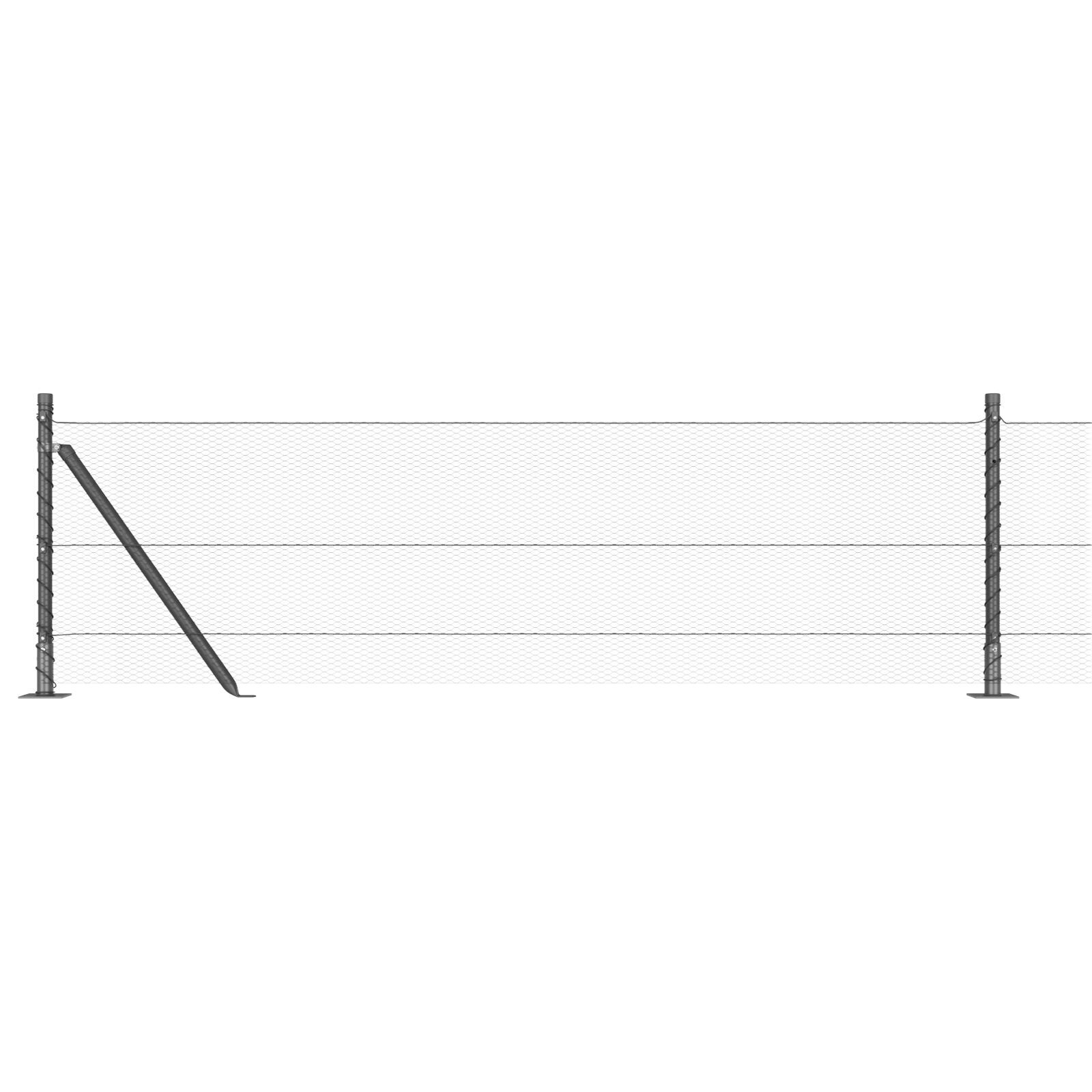 Kerítési Készlet  2 darab Szürke Acél, Beton Standard  Tartós 