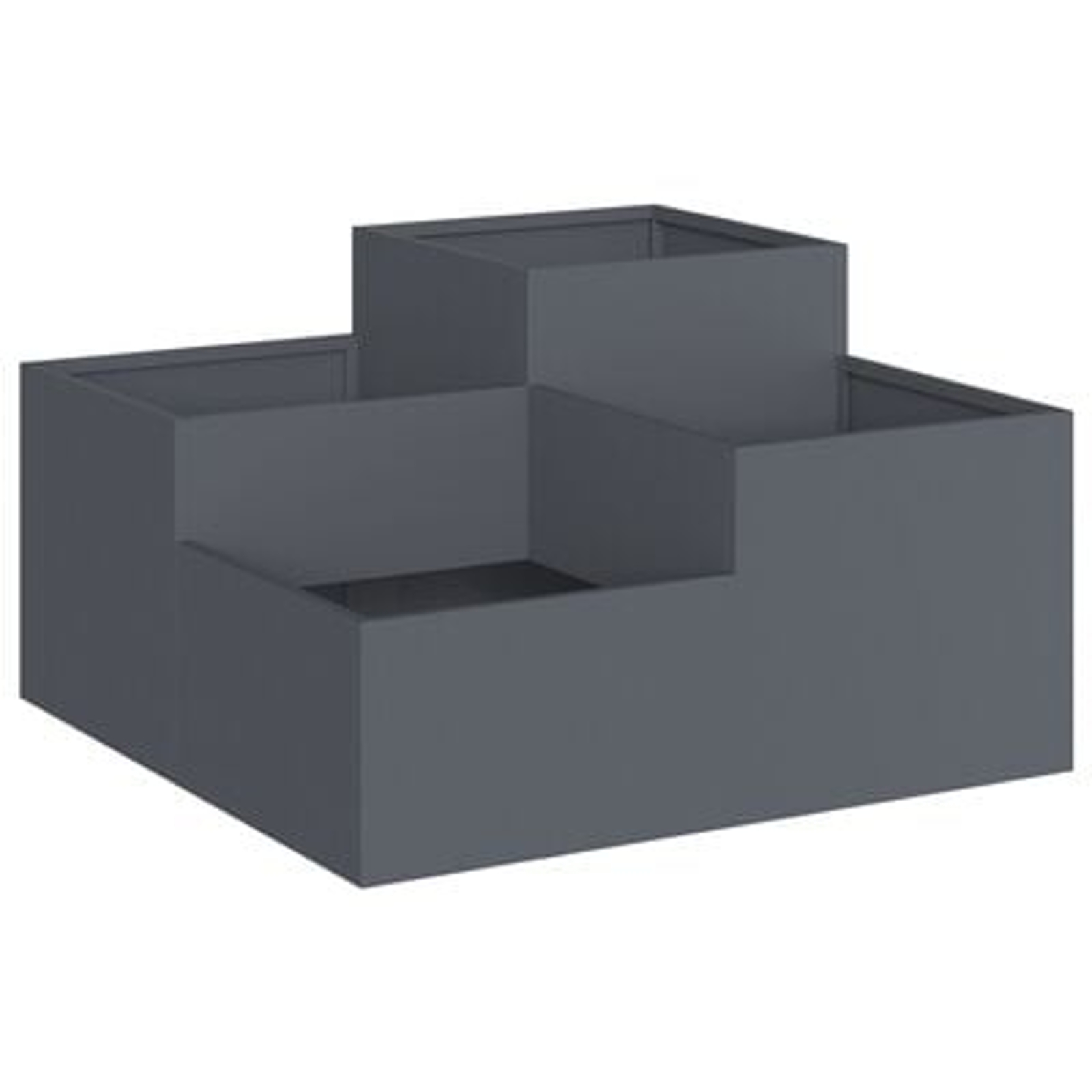 Thumbnail - vidaXL Pflanzkübel 80x80x48 cm Anthrazit Stahl