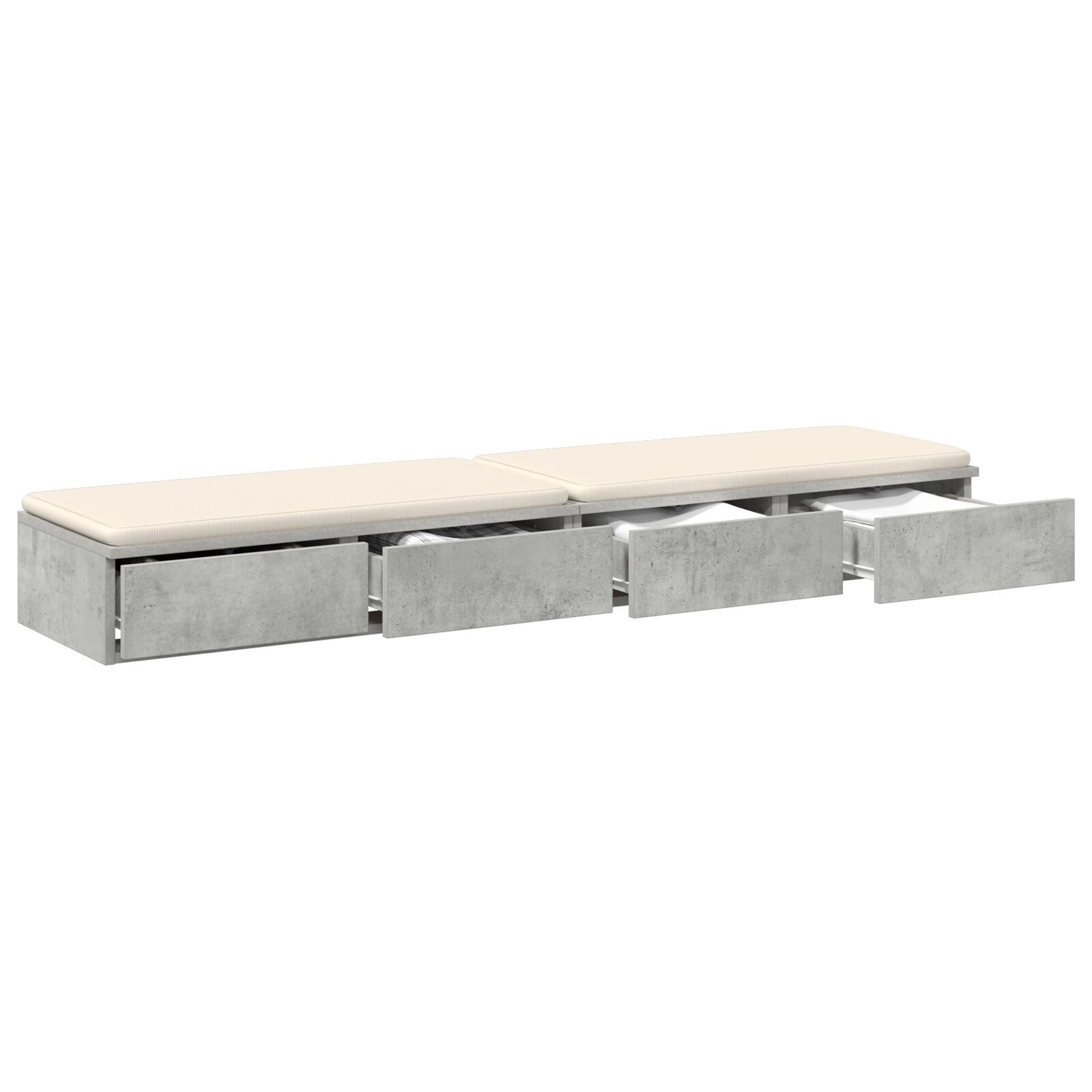 Thumbnail - vidaXL Bett-Schubladen Beton Grau 150x36,5x16,5 cm Holzwerkstoff