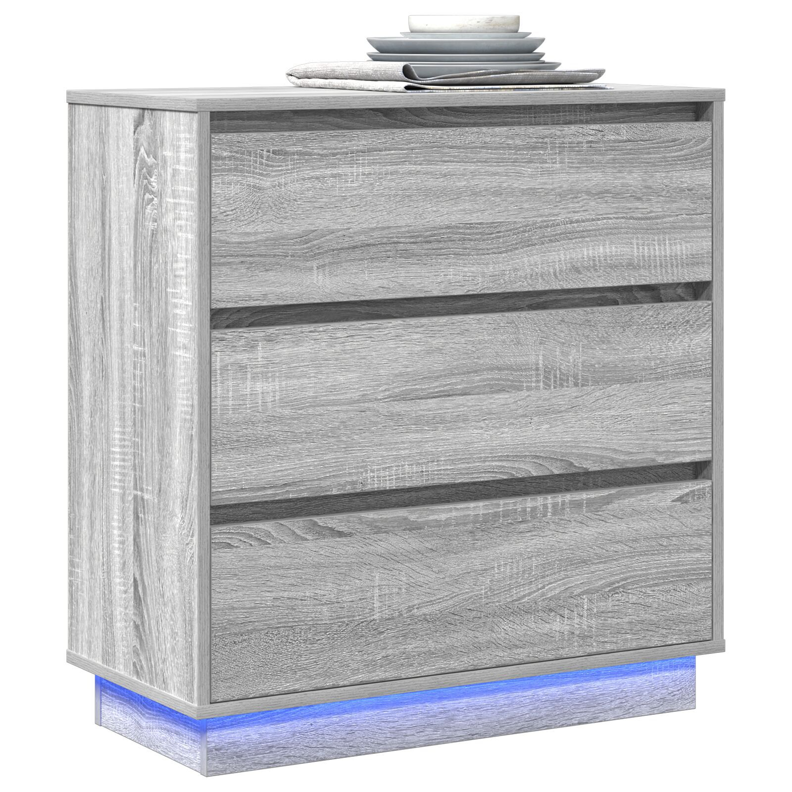 Thumbnail - vidaXL LED Nachttisch Grau Sonoma 71x34,5x75 cm Holzwerkstoff
