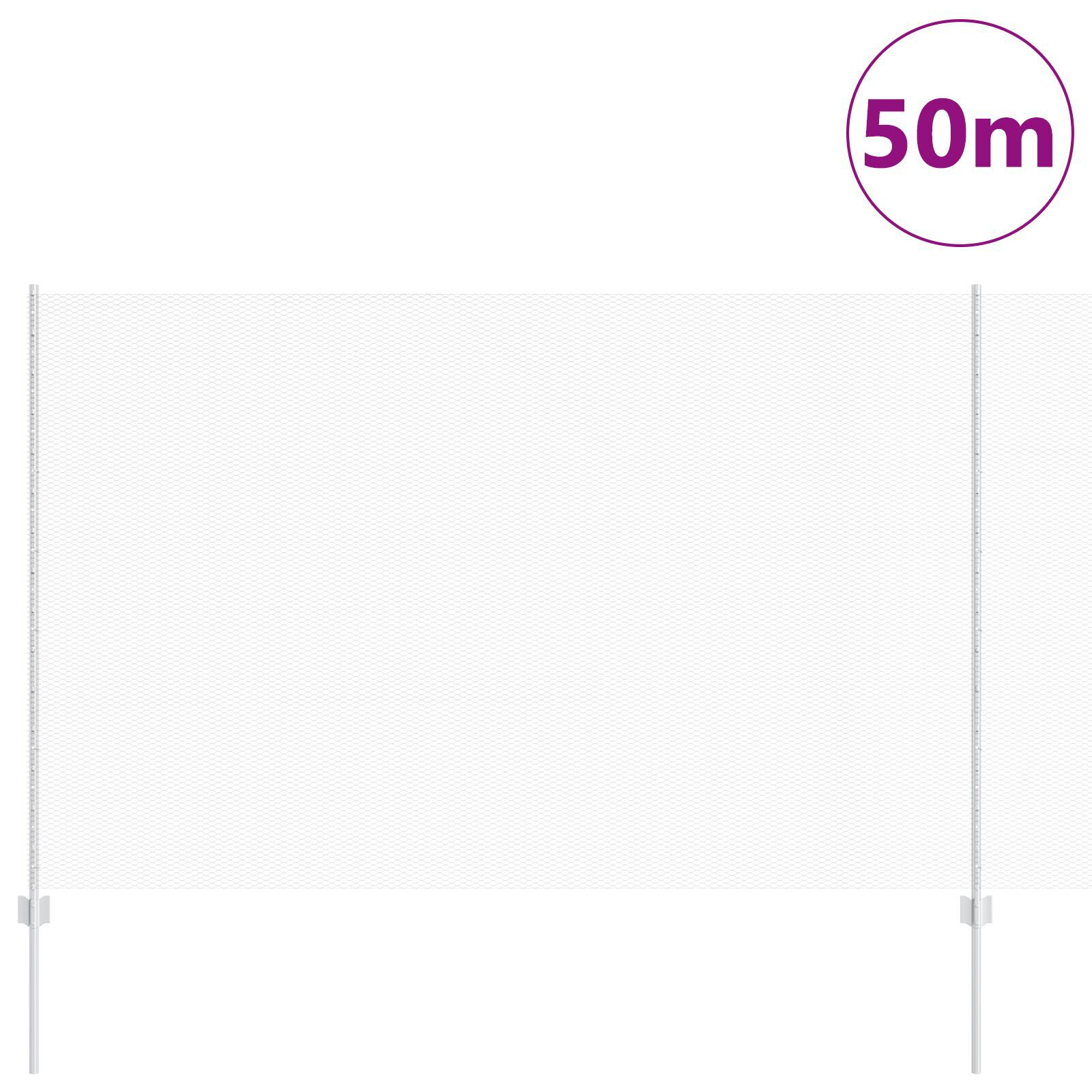 Thumbnail - vidaXL Zaunpfosten 22 Stück U-Channel 150 cm Verzinkter Stahl, Sechseckzaun 1,5 x 50 m Verzinkter Stahl