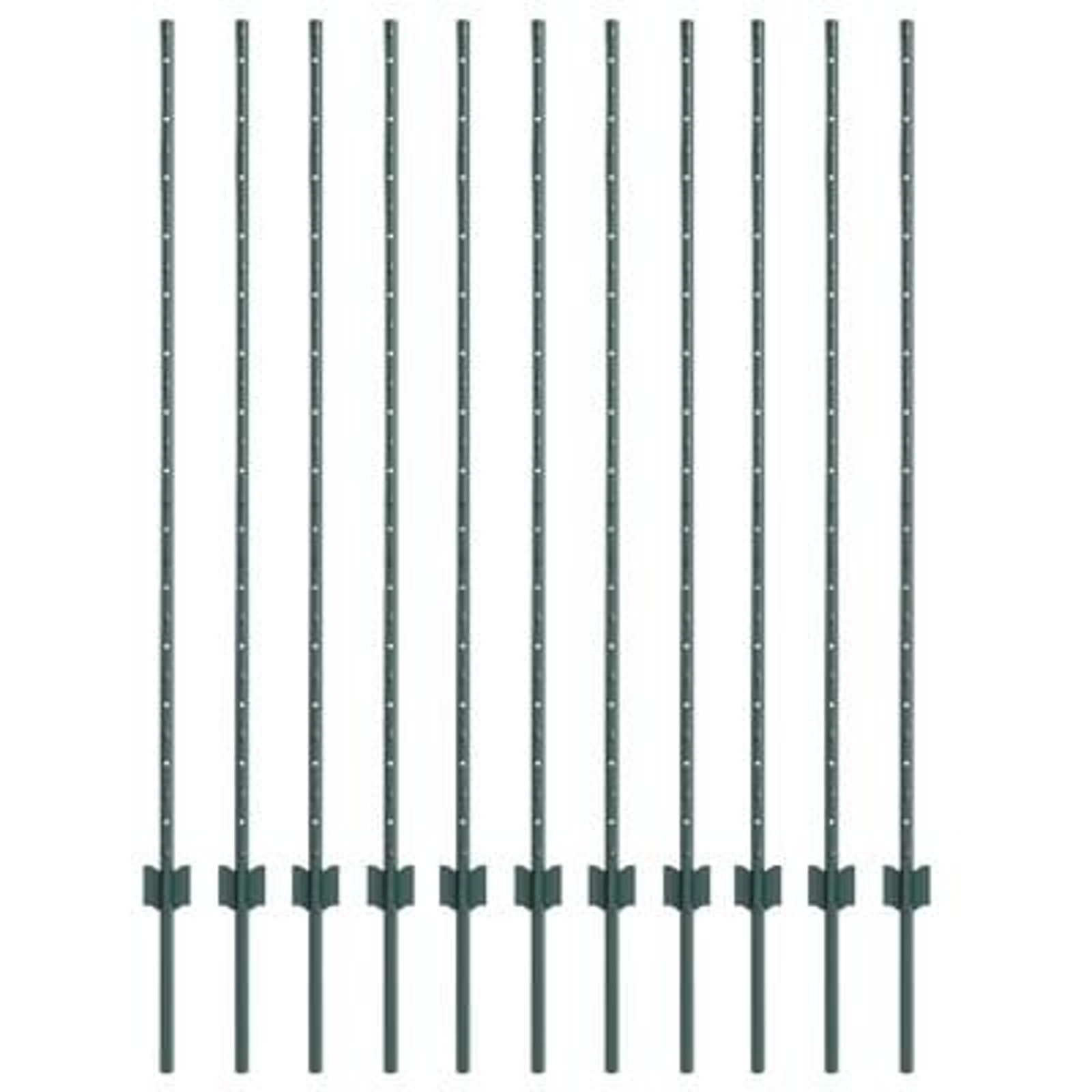 Thumbnail - vidaXL Zaunpfähle 11 Teile U-Profil Grün 140 cm Stahl