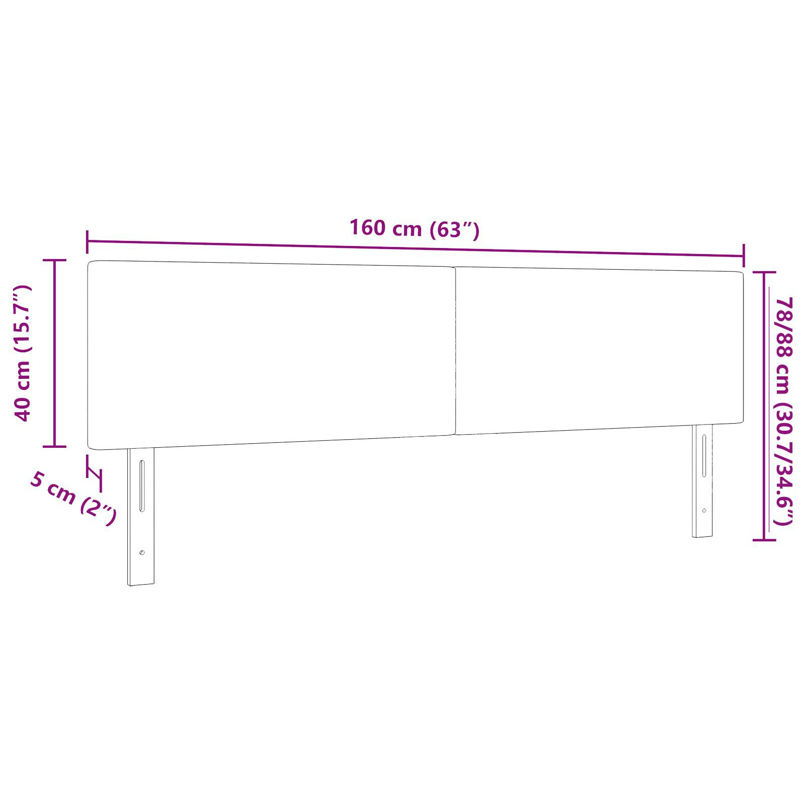 LED peatoe ühtlane disain tumesinine 80 cm veluurkangas - Image 9