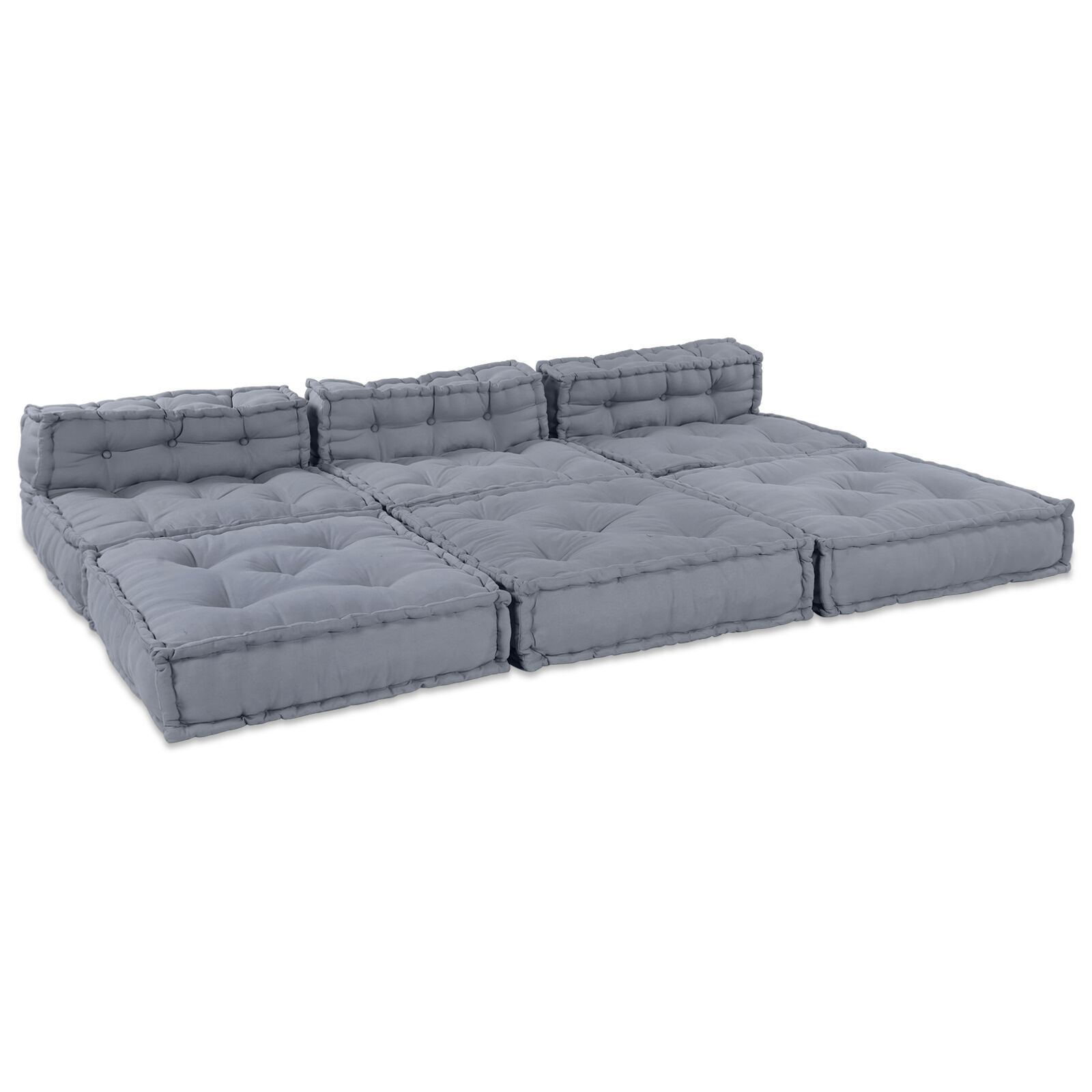 4-Kohaline Modulaarsel Pouffe Diivan Konverteeritav Hall Tekstiil - Image 4