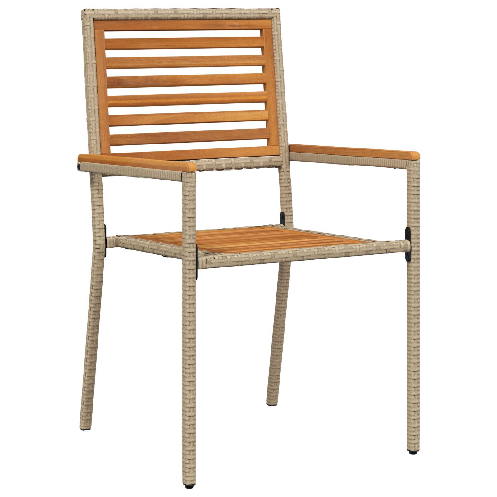 Pinottavat Puutarhatuolit Tyynyillä 2 kpl Beige Poly Rottinki - Image 4