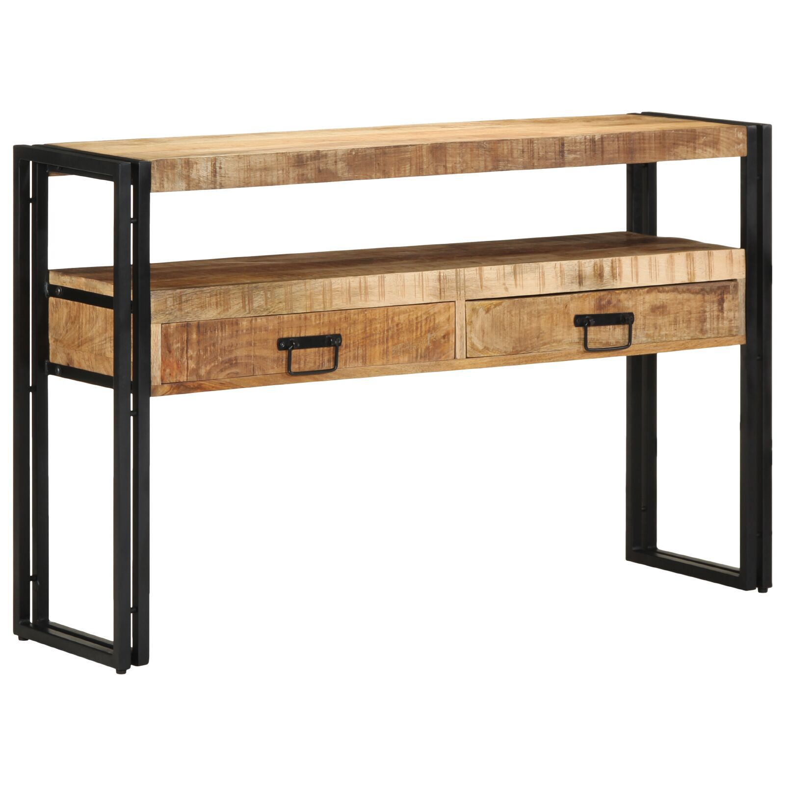 Thumbnail - vidaXL Beistelltische Schwarz 120x33x75 cm Massivholz Mango und Metall
