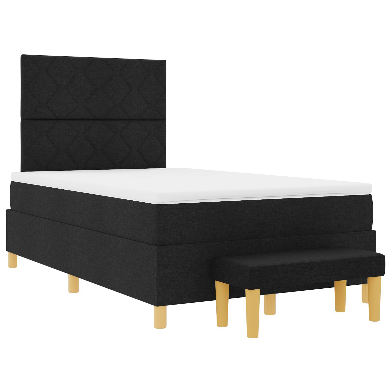Thumbnail - vidaXL Boxspringbett mit Matratze und Bank Schwarz 120x190 cm Stoff
