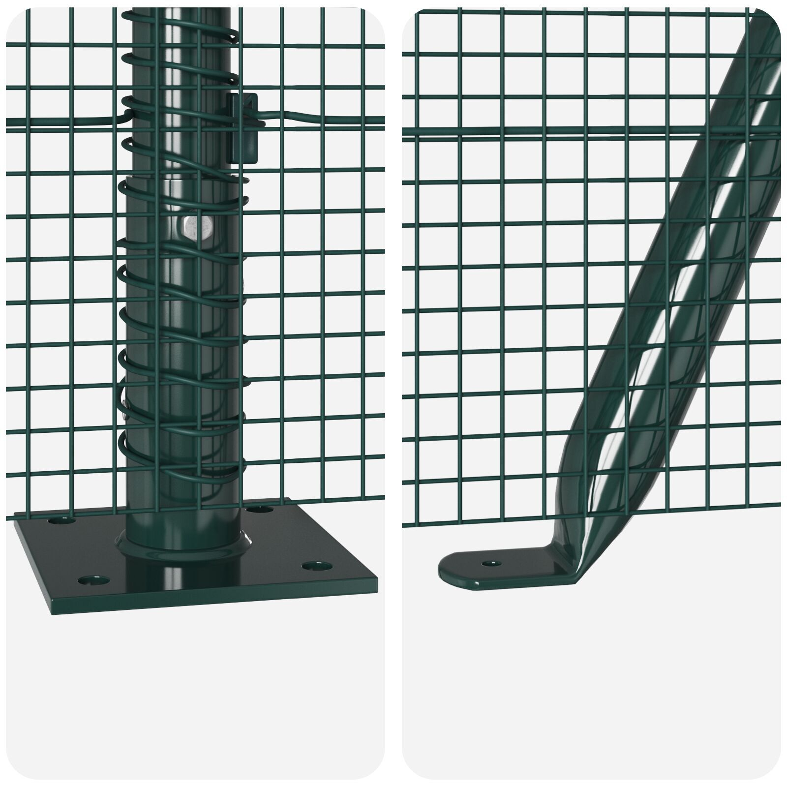 Keevaltraudse Aia Postide Komplekt 13 Flange'de Postidega Roheline 0.5x50 m Teras - Image 9