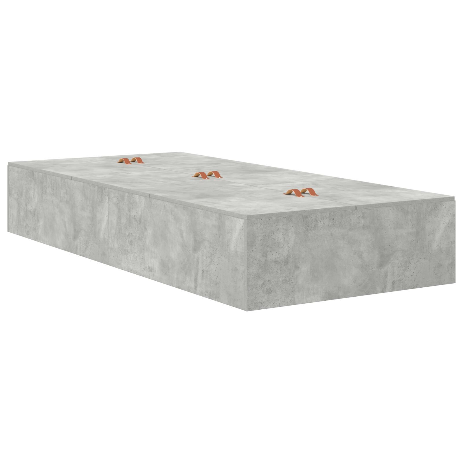 Bed Frame Concrete grey Concrete Single Storage Bed Frame - Image 7
