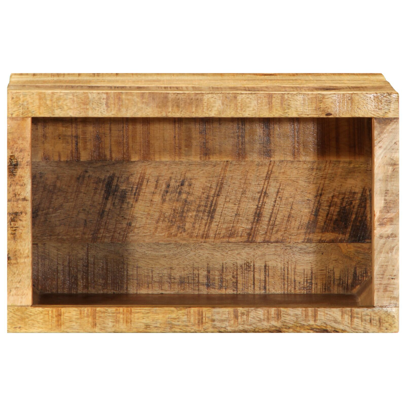 Fali Ágy Melletti Szekrény 40x30x25 cm Tömör Fa Durva Mangó 