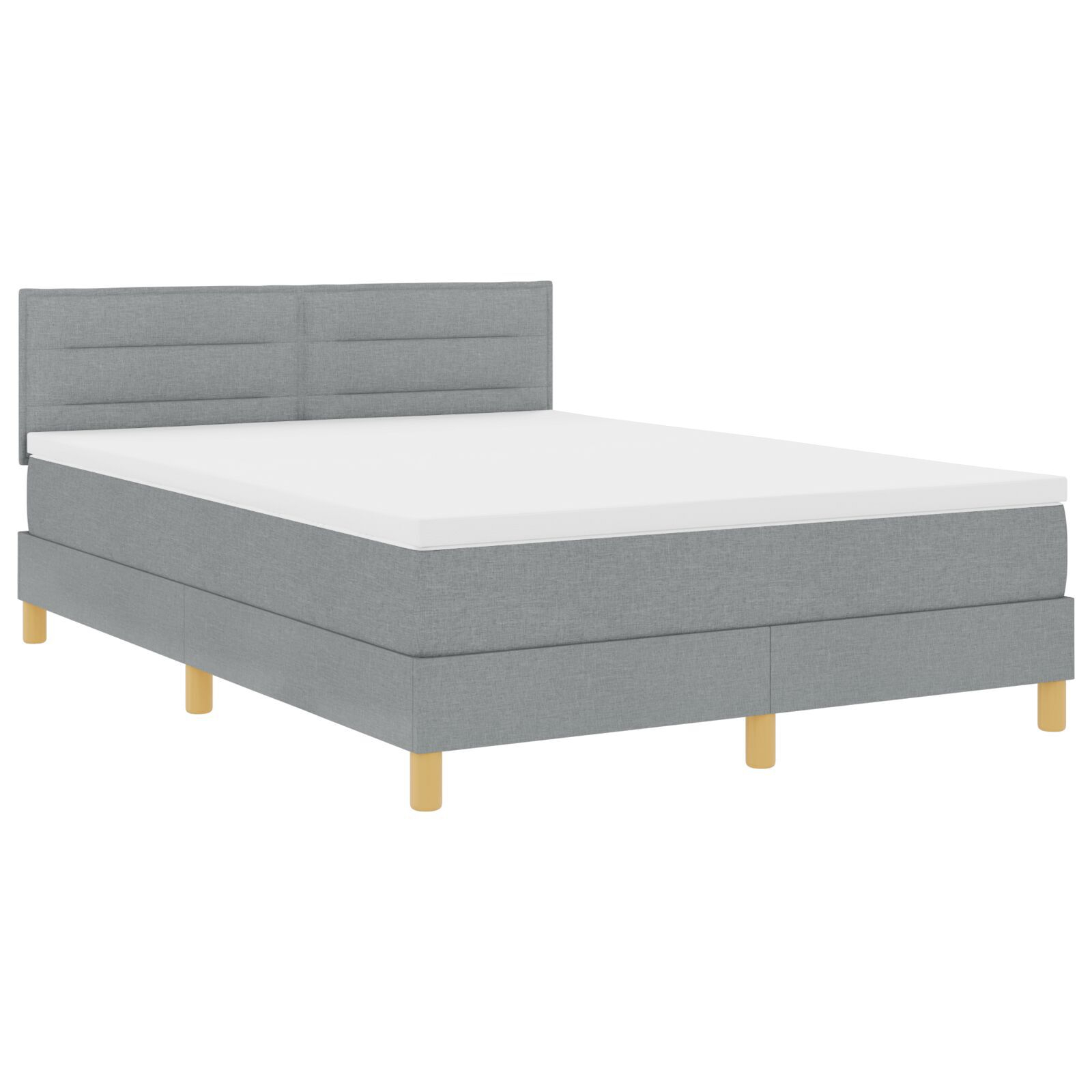 Thumbnail - vidaXL Boxspringbett mit Matratze Hellgrau 160x200 cm Stoff