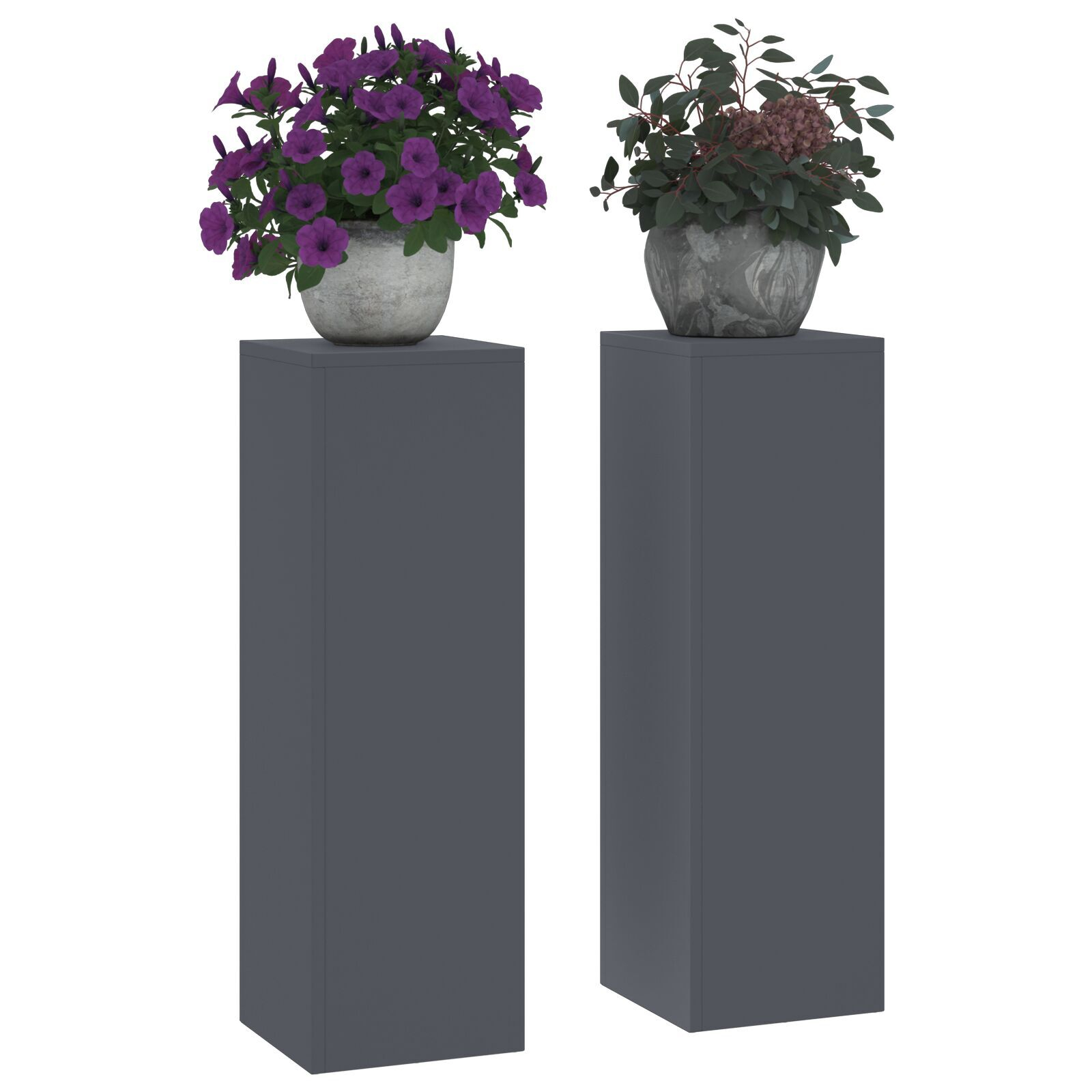 Thumbnail - vidaXL Outdoor-Pflanzensäulen 2 Stk. Anthrazit 24x24x75 cm Stahl