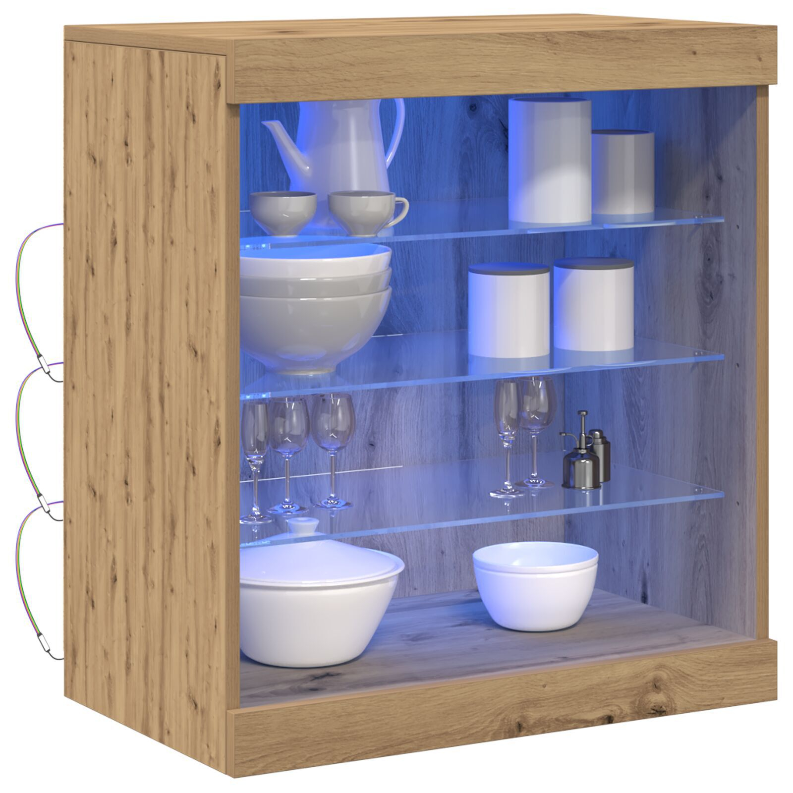 Thumbnail - vidaXL Sideboard mit LED-Leuchten Artisan Eiche 60,5x37x67 cm