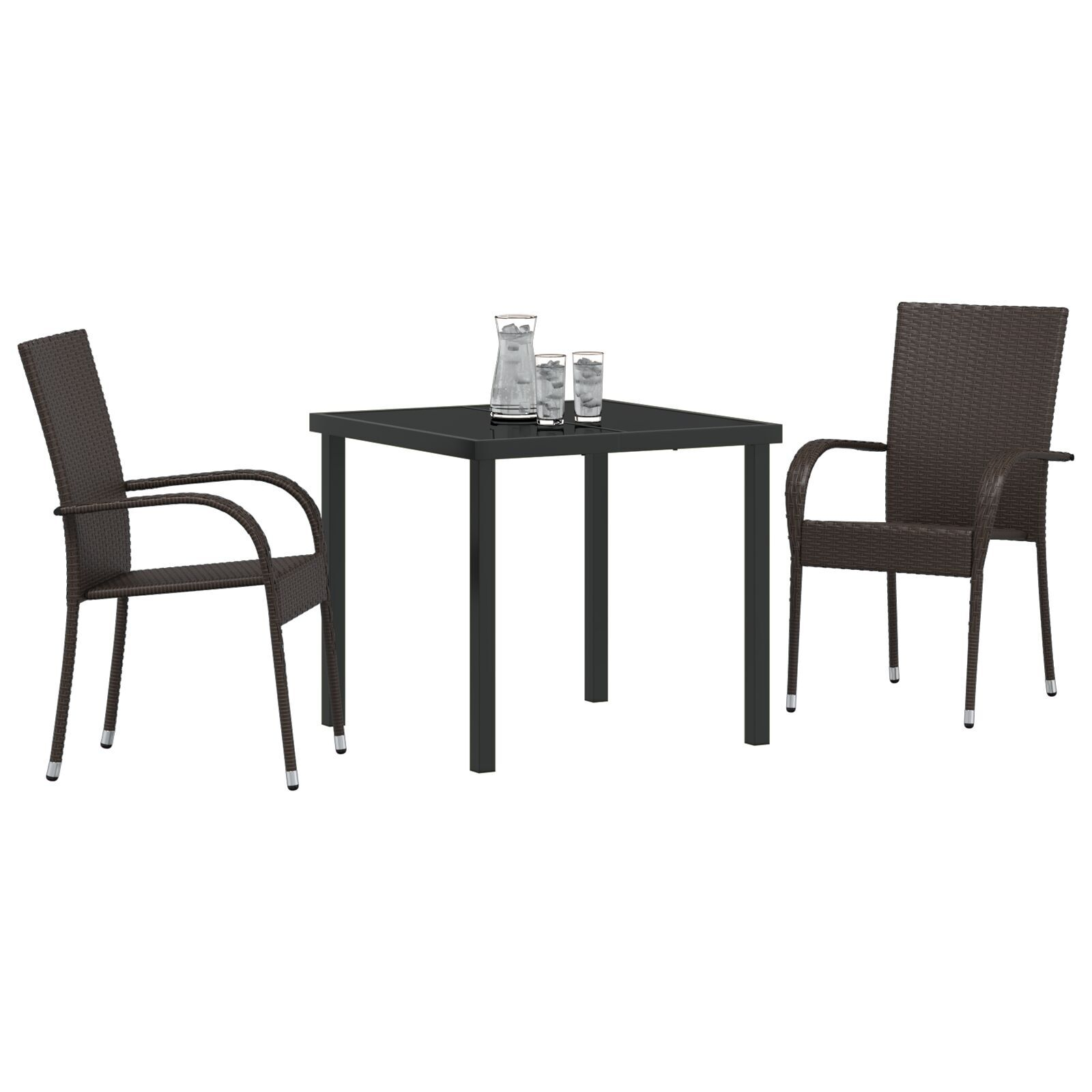 Thumbnail - vidaXL 3-teiliges Garten-Ess-Set Braun Poly-Rattan