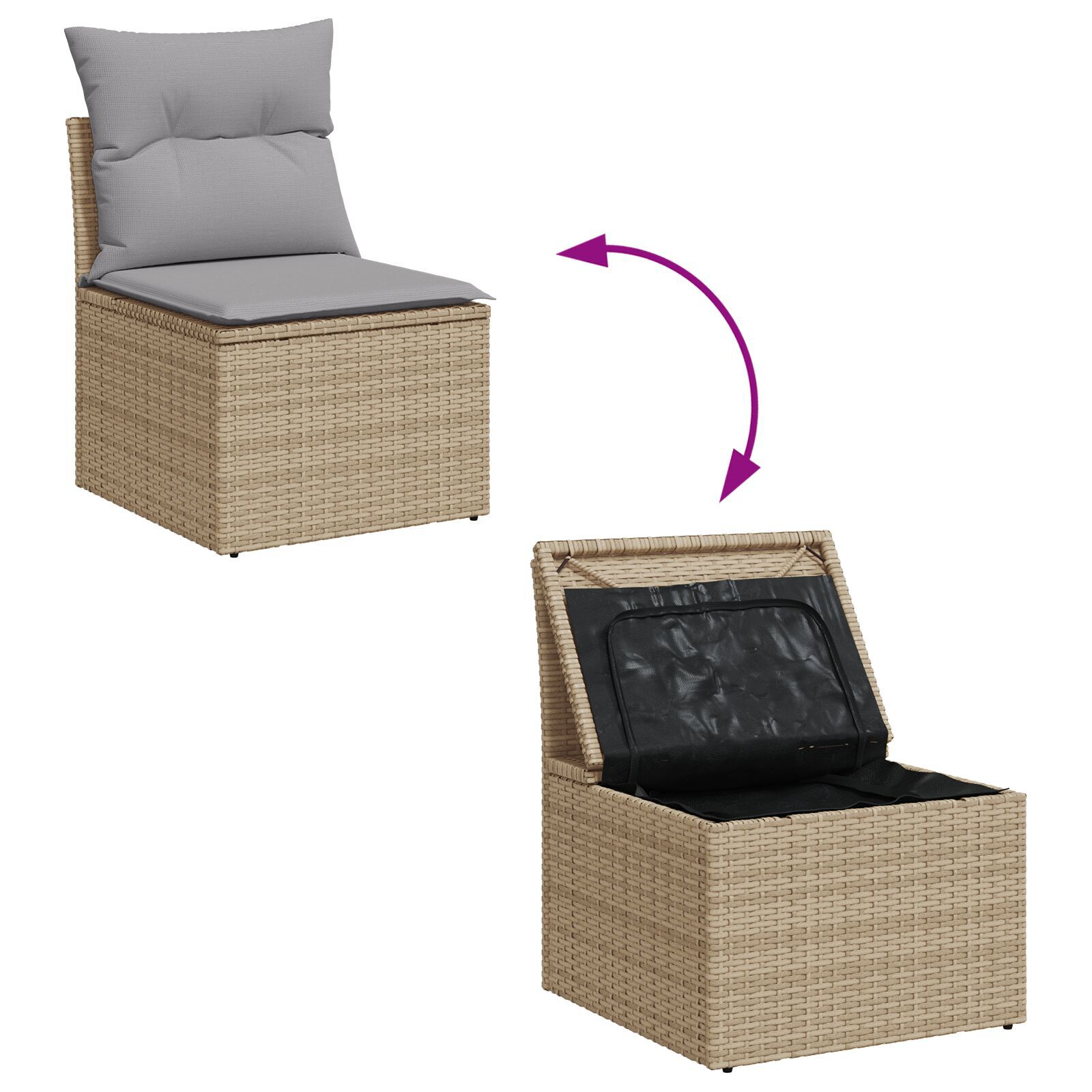4-osaline aiadiivanite komplekt padjadega Beež Polürotang - Image 10