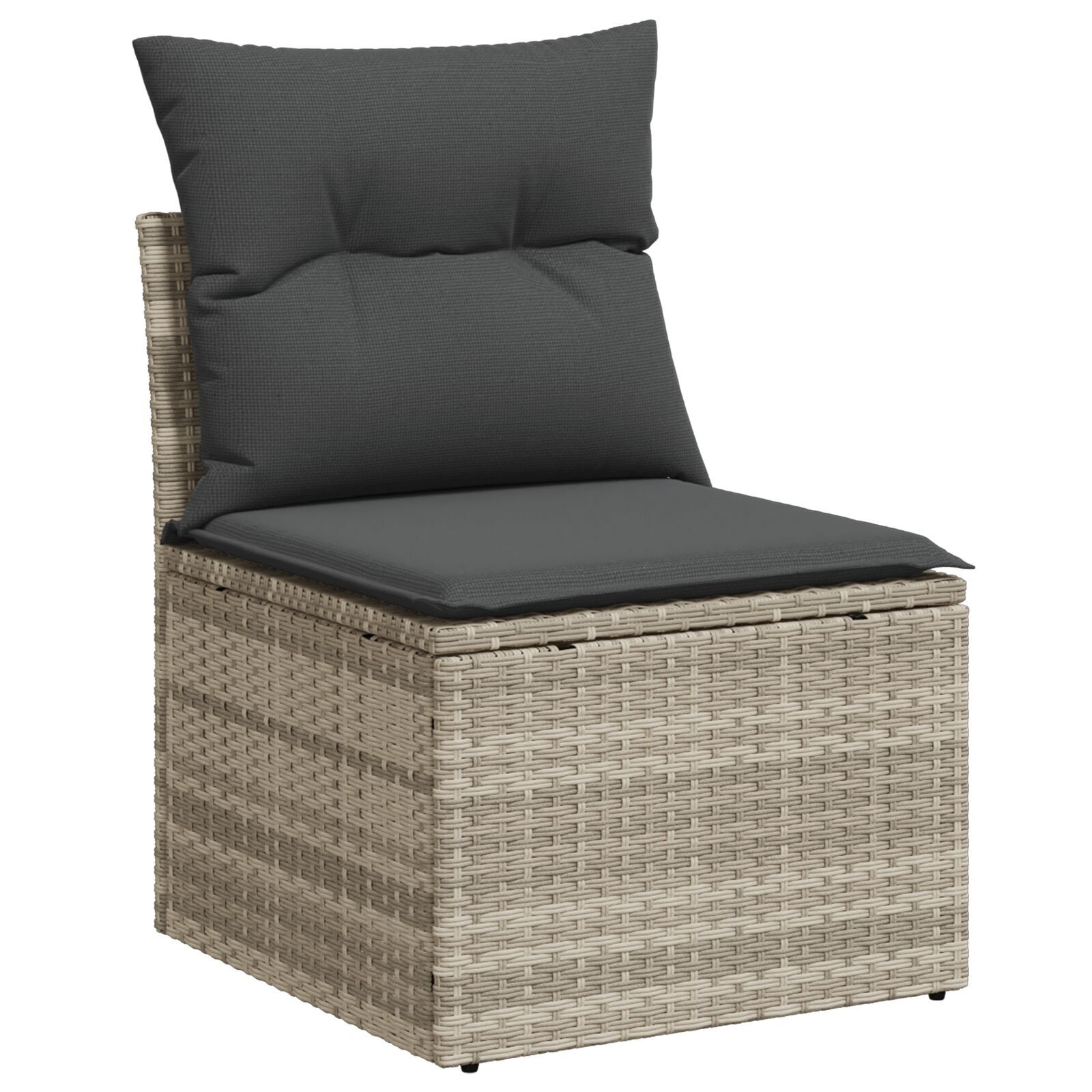 5-teiliges Garten Sofa Set mit Kissen Hellgrau Poly Rattan – Bild 5