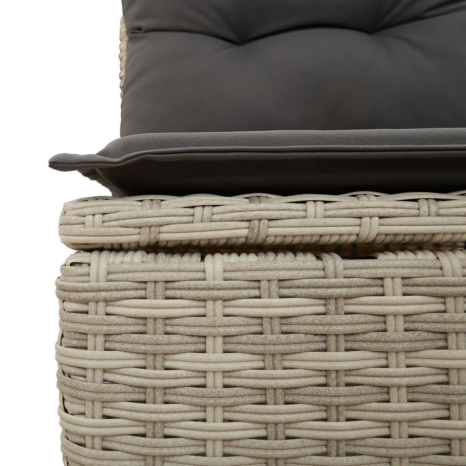 4-teiliges Garten Sofa Set mit Kissen Hellgrau Poly Rattan – Bild 7