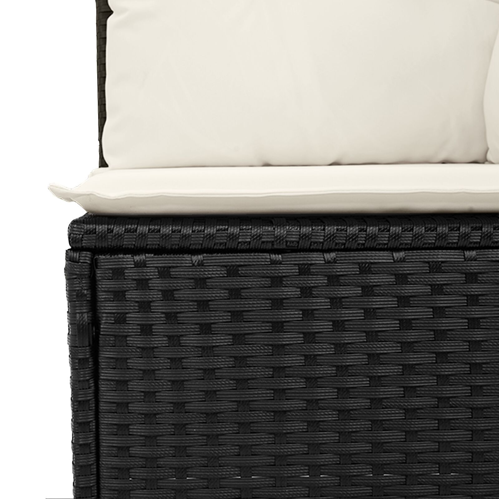 9-osaline Aia Diivanikomplekt Padjadega Must Polü Rattan Acacia - Image 7
