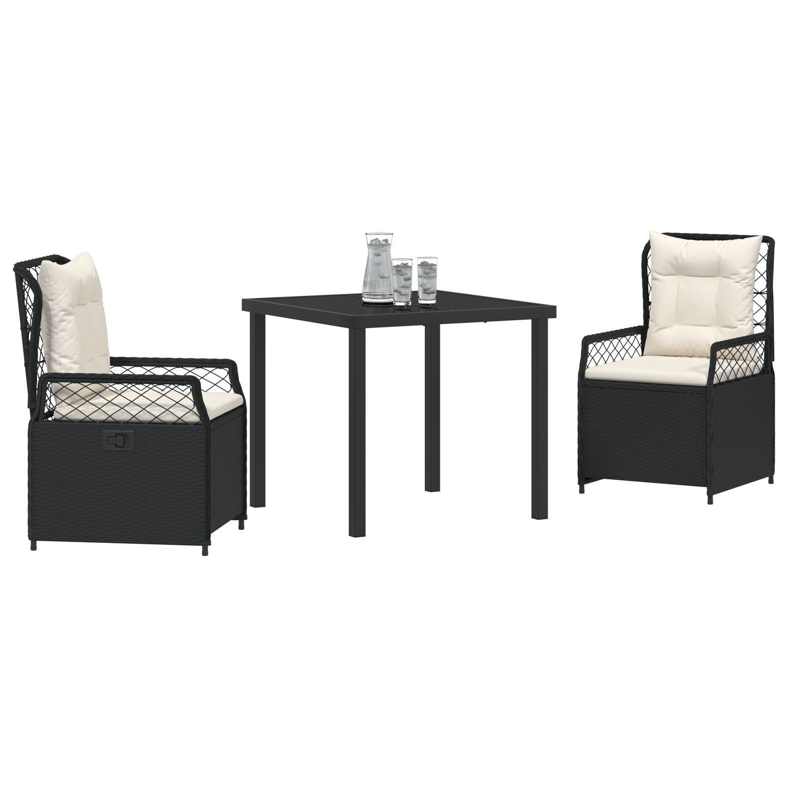 Thumbnail - vidaXL 7-teiliges Garten-Esstischset Beige Poly-Rattan