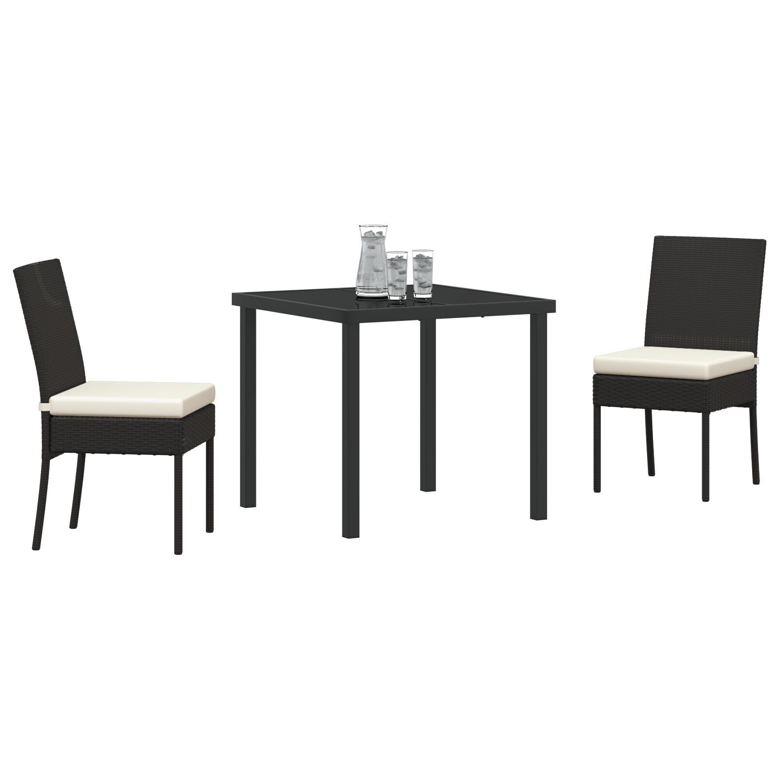 Thumbnail - vidaXL 3-teiliges Garten-Essset schwarz Poly-Rattan