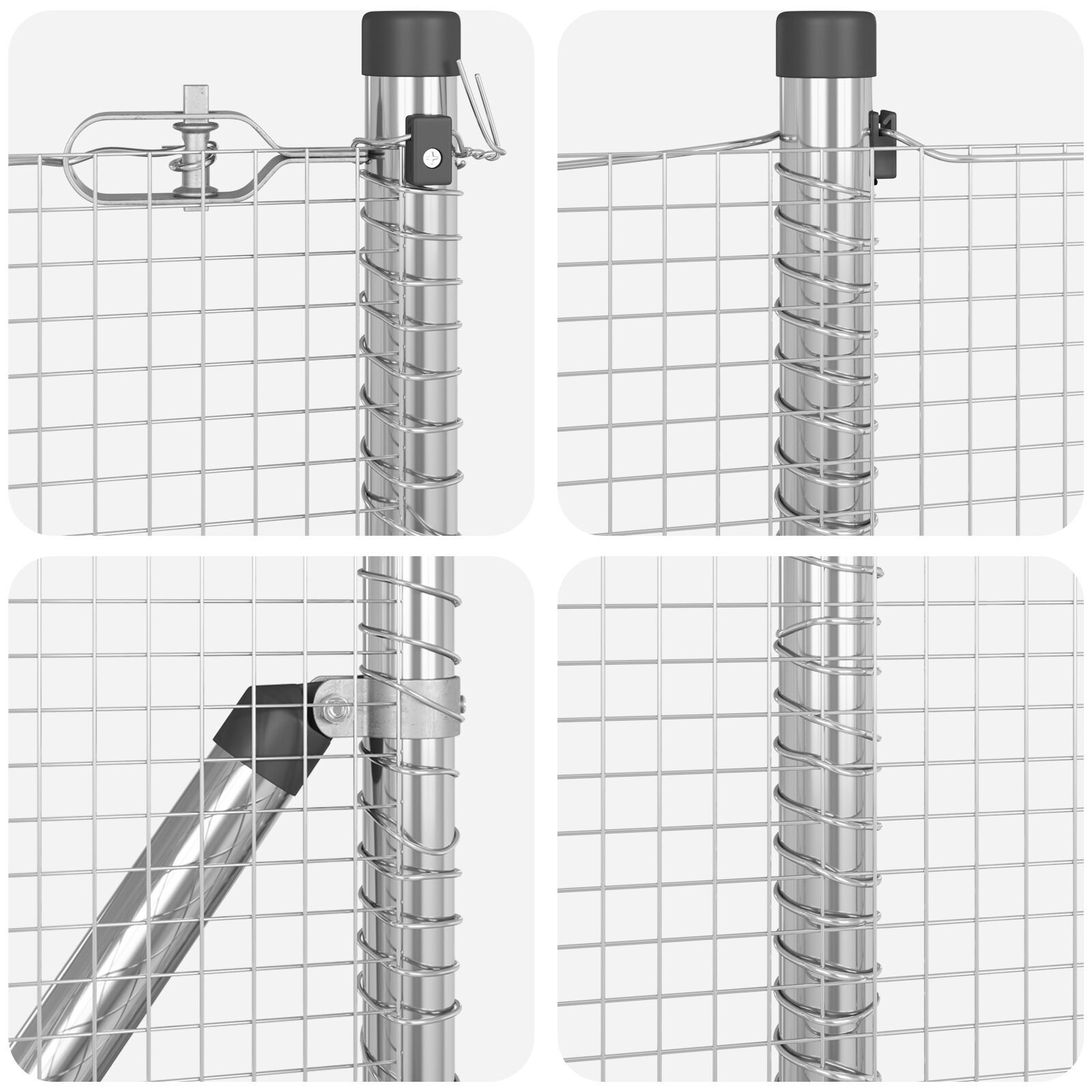 keermestatud metallist aiapink 13 kiskuri postiga 0.8x100 m galvaniseeritud teras - Image 8