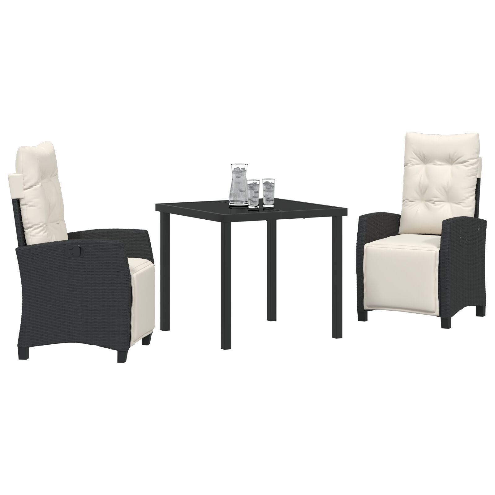 Thumbnail - vidaXL 7-teiliges Garten-Dining-Set Schwarzes Poly-Rattan