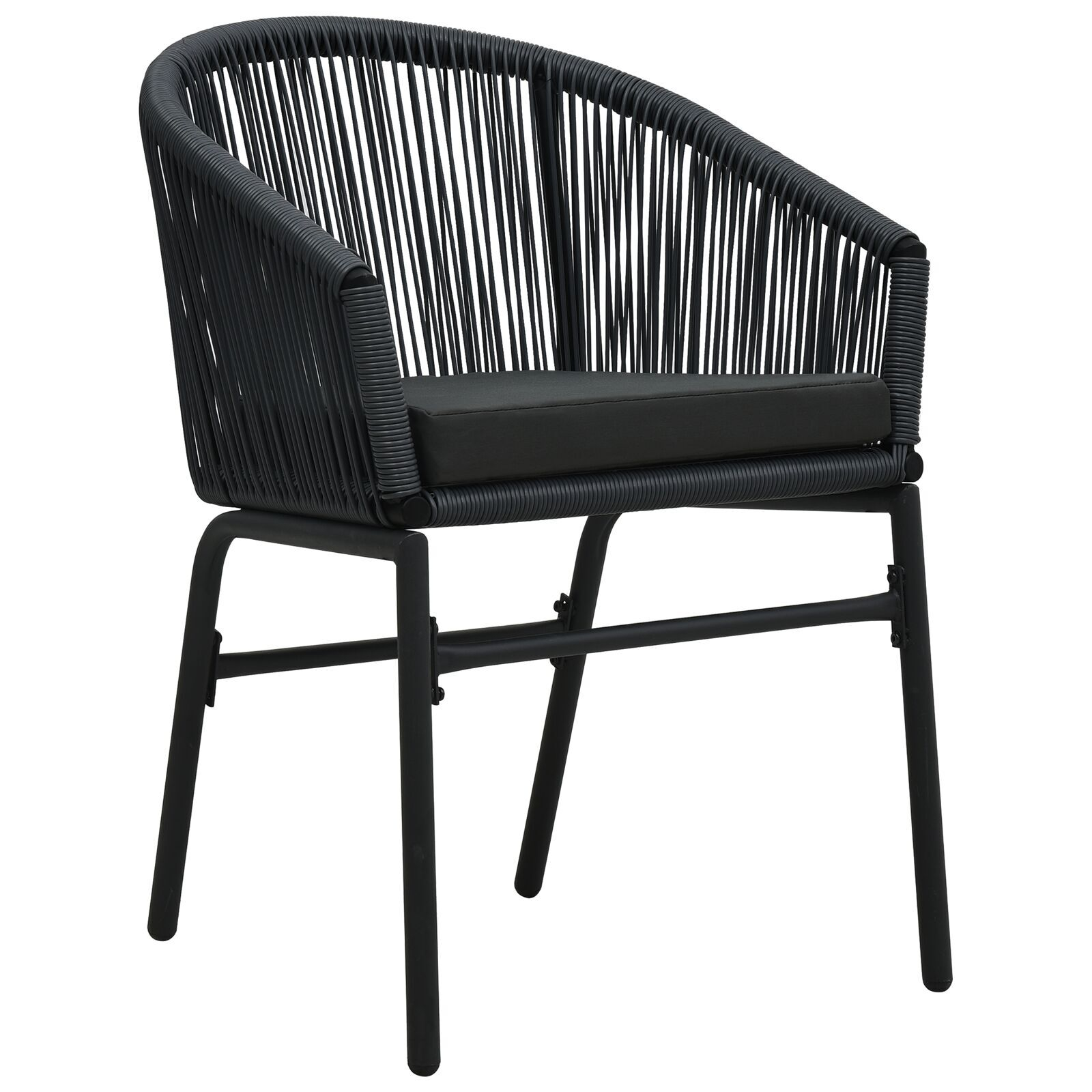 10 osan puutarhan ruokailusetti tyynyillä Musta Poly Rattan, vidaXL Laajennettava puutarhapöytä Antrasiitti (140-210)x90x73 cm Teräs - Image 5
