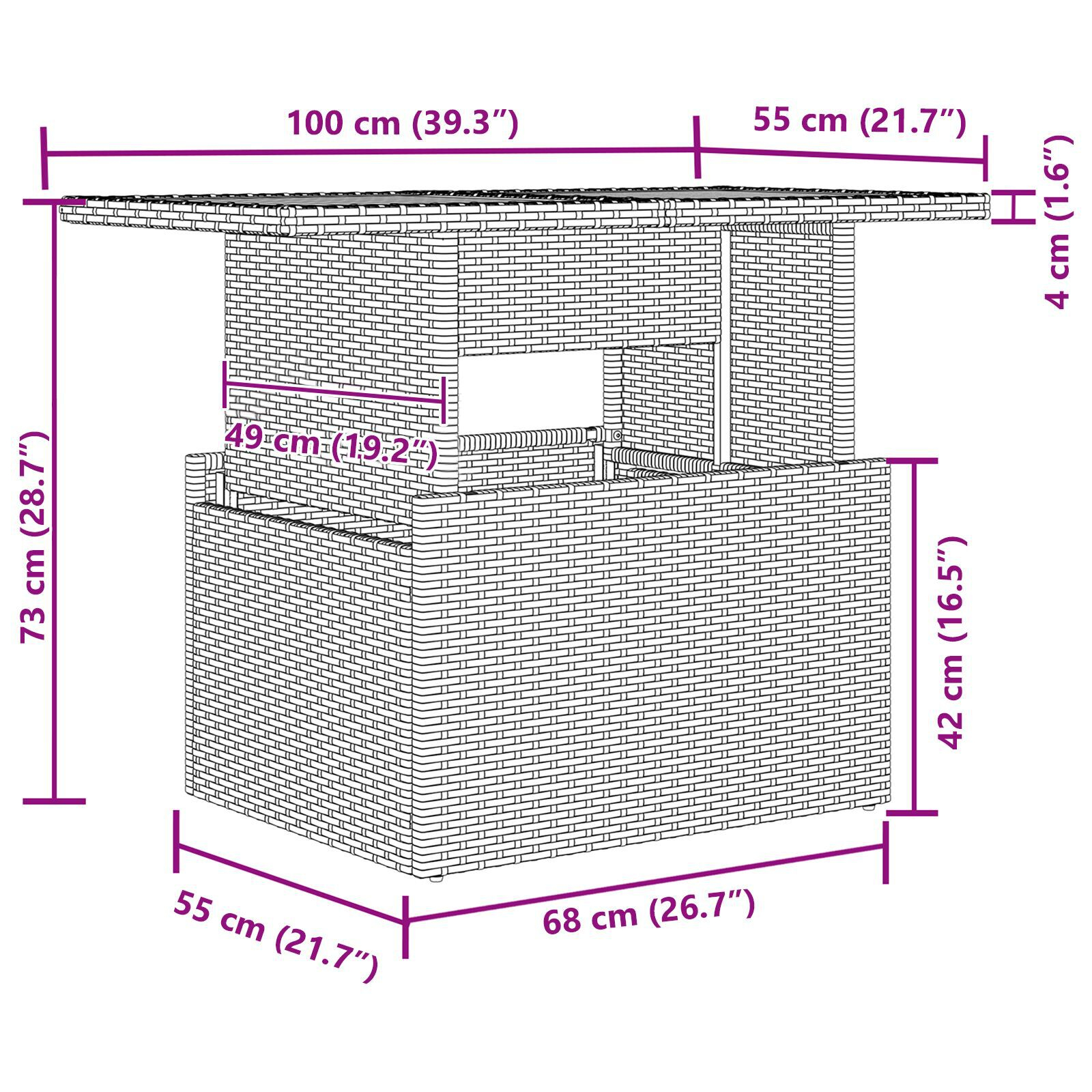 Aia diivanikomplekt 9-osaline Beež ja hall Polürotang, polüester - Image 11