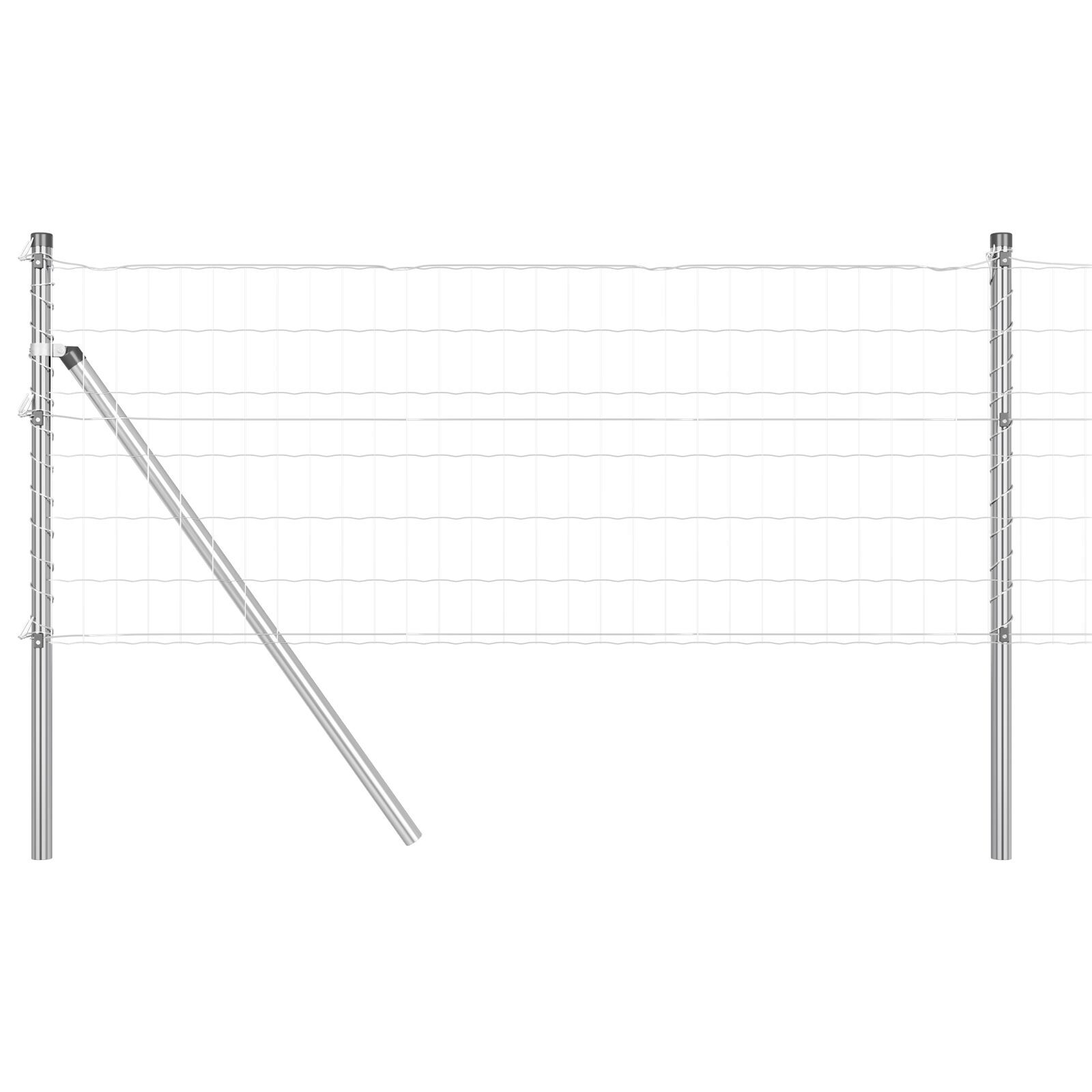 Euro Fence with 13 Posts 0.6x50 m Galvanised Steel - Image 6