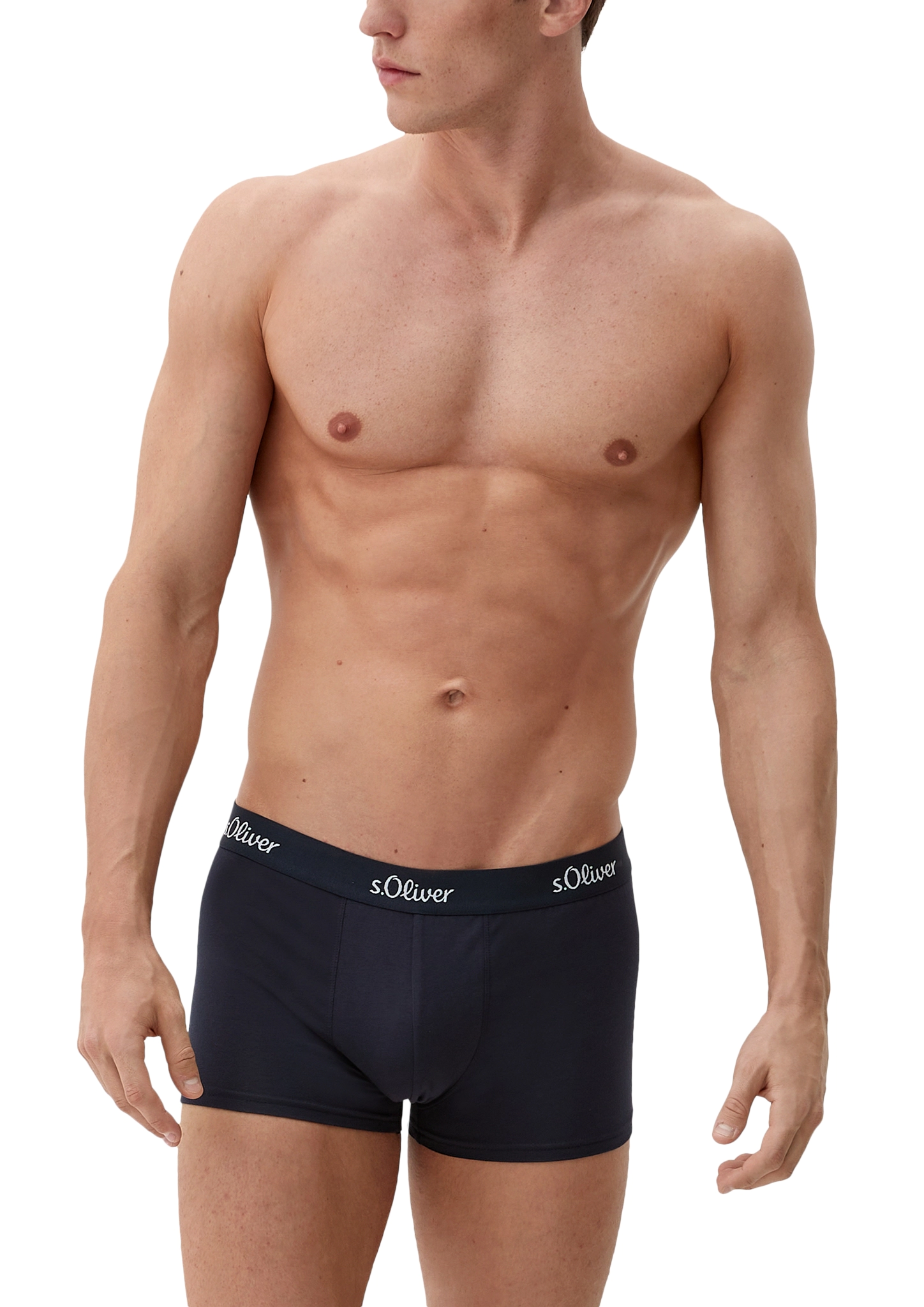 S.Oliver Hipster Basic Boxershorts, 3Er-Pack, Logo-Bund, FüR Herren, Blau, M