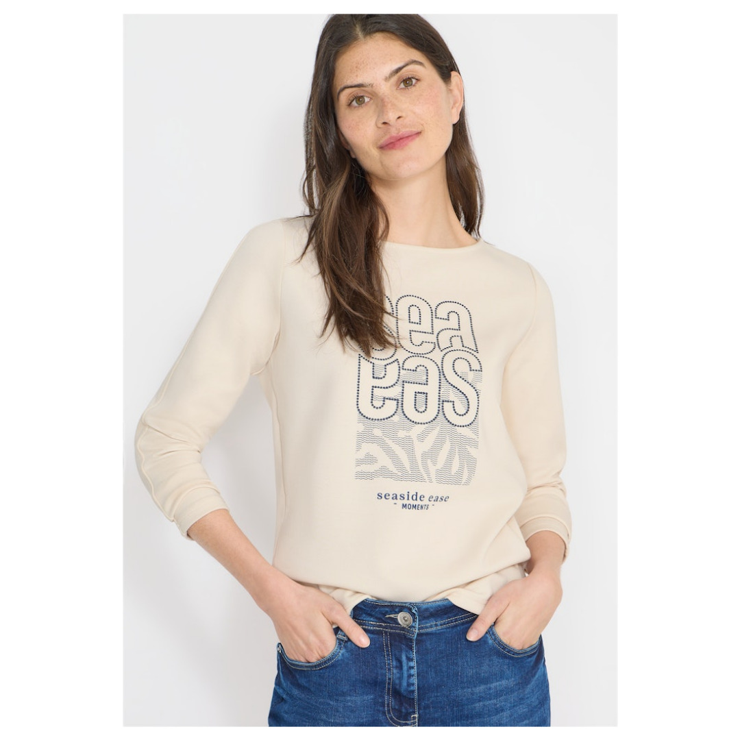 Cecil Sweatshirt, Stickerei, FüR Damen, Beige, M